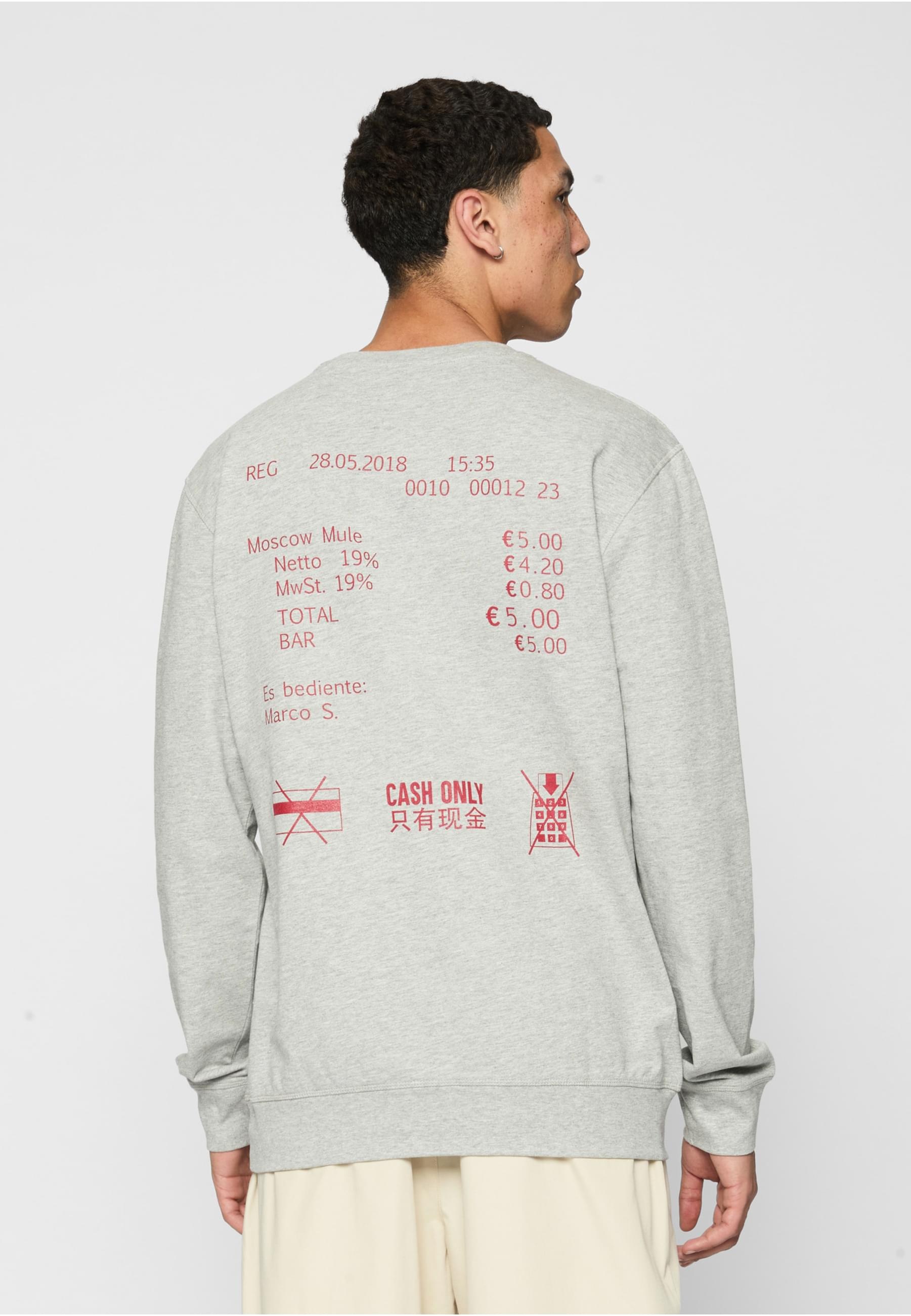 MisterTee Rundhalspullover »MisterTee Herren Cash Only Crewneck«, (1 tlg.)