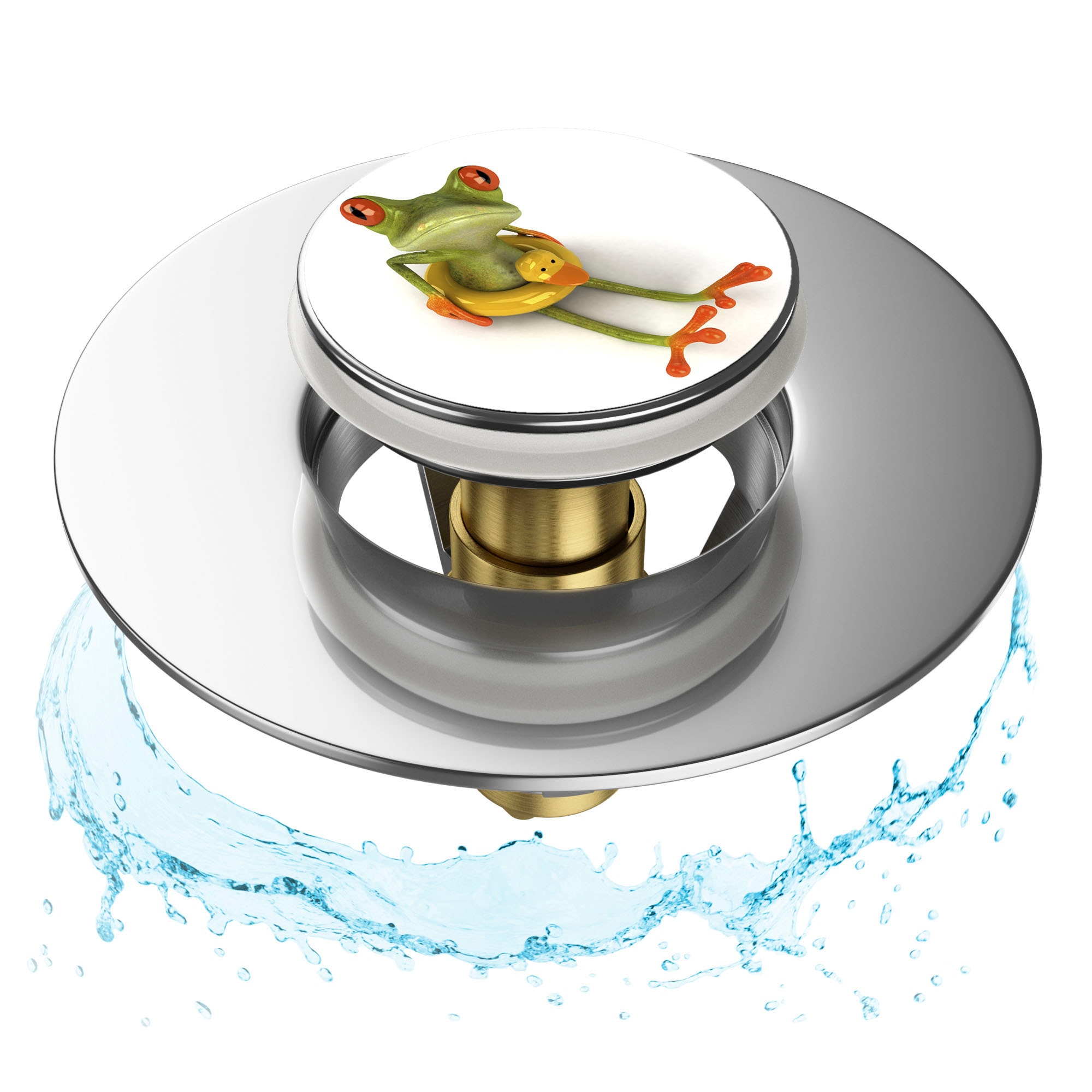 Sanilo Waschbeckenstöpsel »Pop-Up Froggy«, für Waschbeckenabfluss mit Innendurchmesser von 3,4-3,8 cm