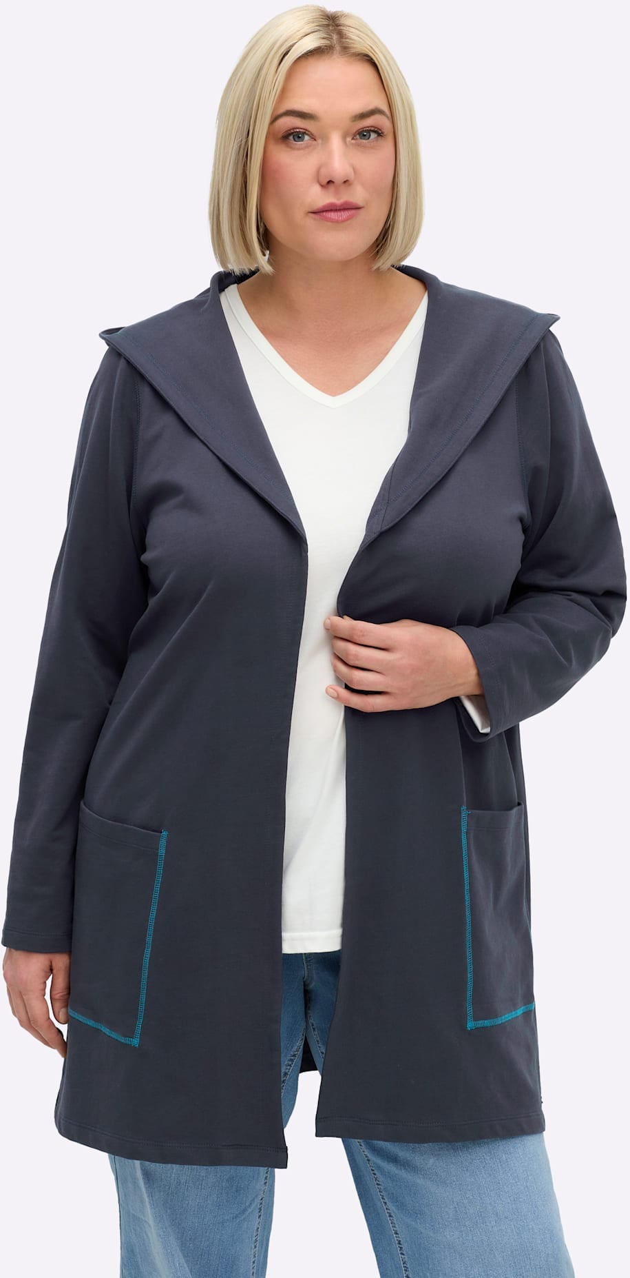 Sheego Shirtjacke "Sweatshirtjacke", 1 Stk. günstig online kaufen