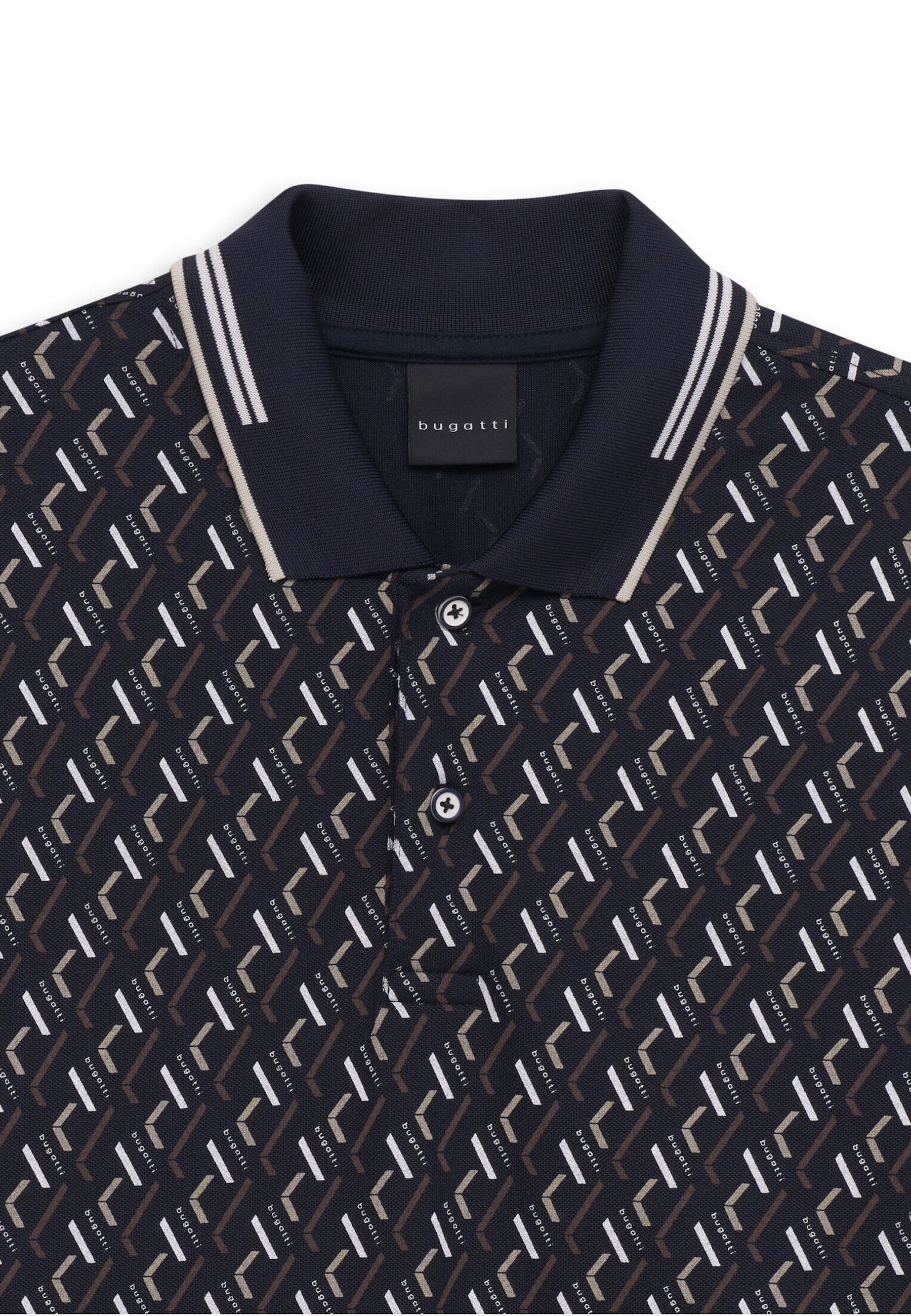 bugatti Poloshirt mit auffälligem Print