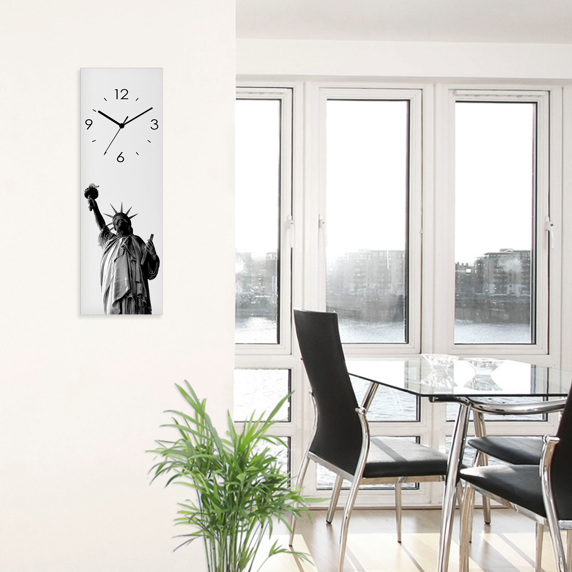 Artland Wanduhr »Freiheitsstatue - New York«, wahlweise mit Quarz- oder Funkuhrwerk, lautlos ohne Tickgeräusche