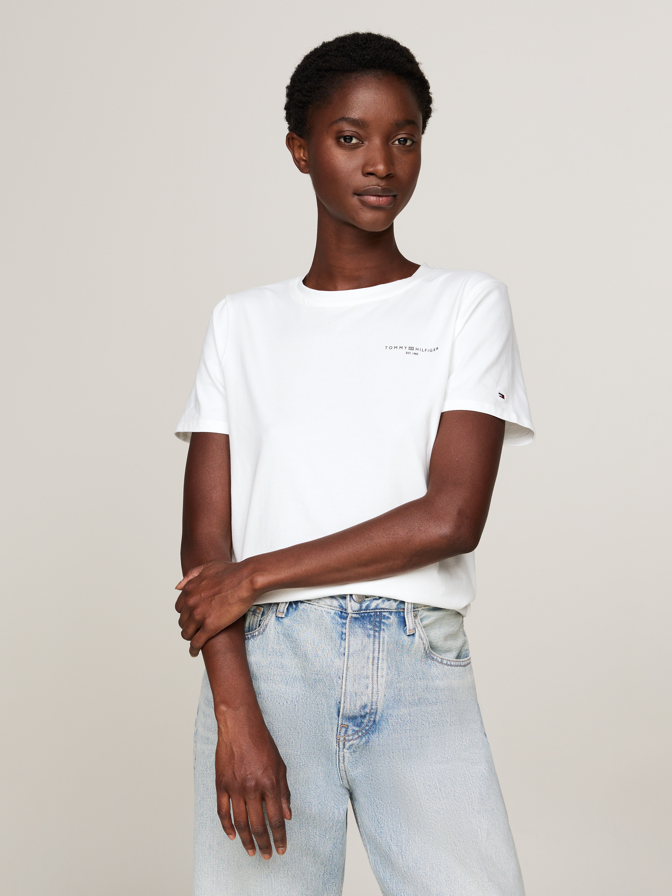 Tommy Hilfiger Rundhalsshirt "1985 REG MINI CORP LOGO C-NK SHORT SLEEVE" mi günstig online kaufen