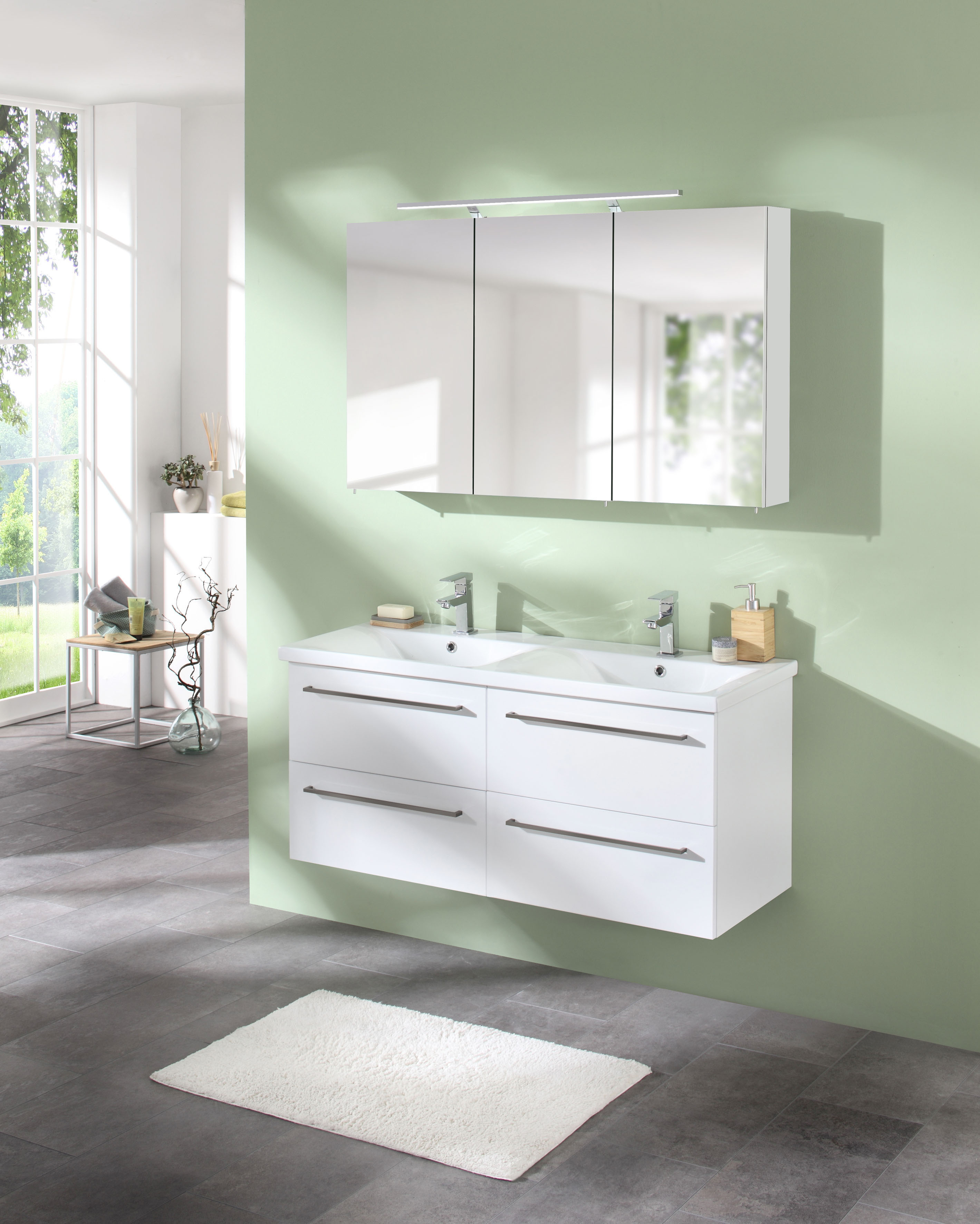 welltime Spiegelschrank "Torino, Spiegelschrank, Made in Germany, B: 120 cm" Solide Verarbeitung - Dieses Produkt ist in Deutschland gefertigt