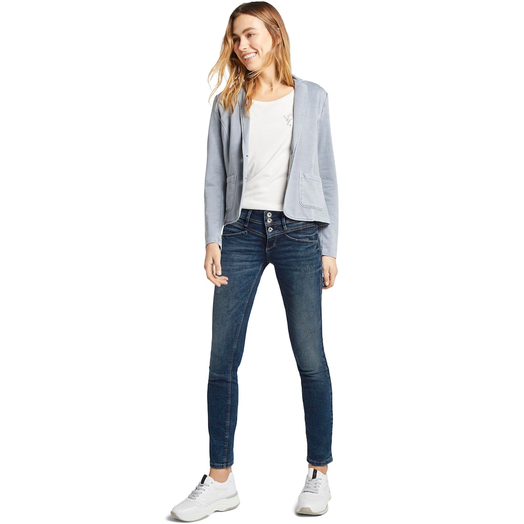 TOM TAILOR Slim-fit-Jeans »Alexa Slim«, mit Knopfleiste und dekorativ gesteppter Passe