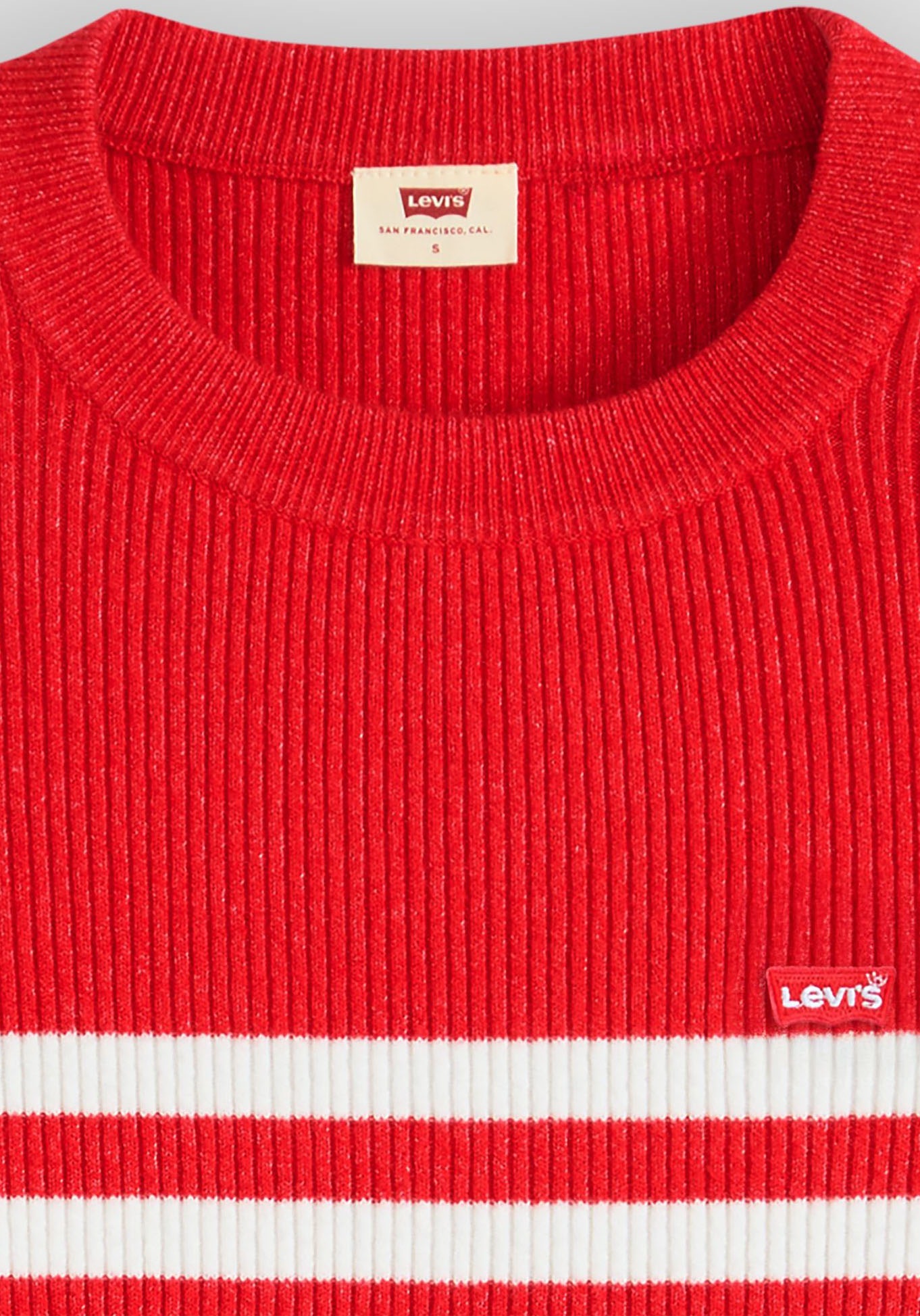 Levis Rundhalspullover "RIB CREW SWEATER" Geripptes Strickmuster günstig online kaufen