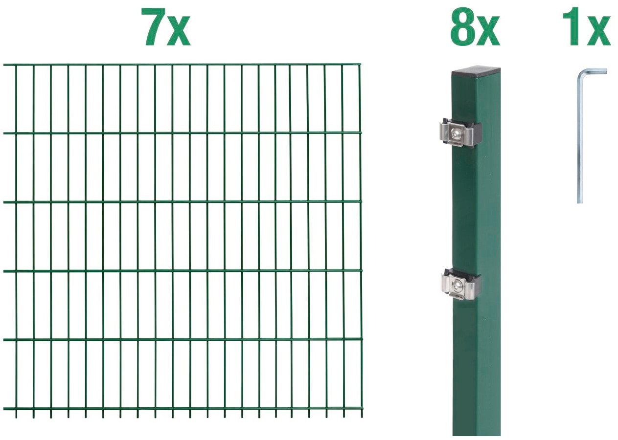 Alberts Doppelstabmattenzaun "Grundset", Höhe: 80-160 cm, Gesamtlänge: 4-30 m, zum Einbetonieren