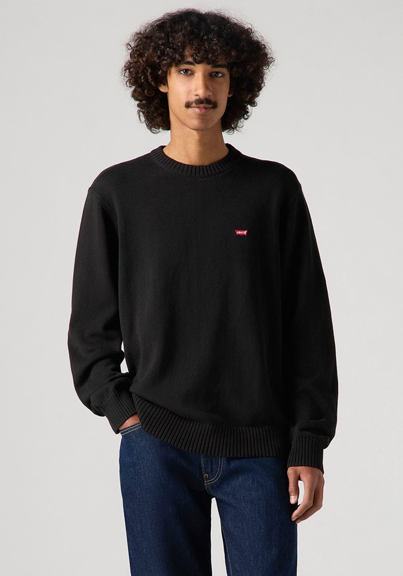 Levis Strickpullover "CLASSIC HM SWEATER" mit Logostickerei und aus reiner Baumwolle