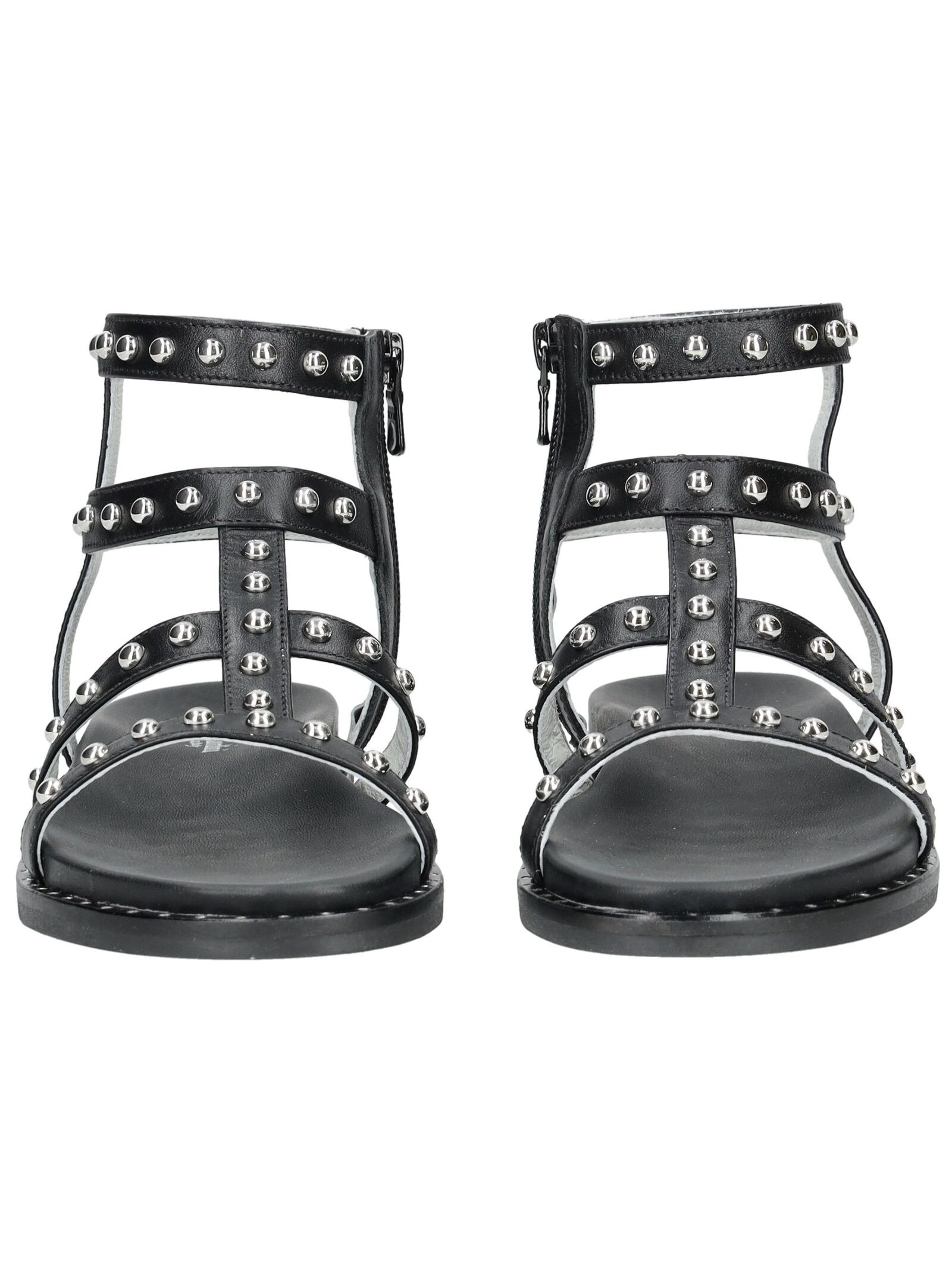 Riemchensandale NERO GIARDINI "Nero Giardini Sandalen Leder", Damen, Gr. 38, schwarz, Leder, Schuhe Riemchensandale 2