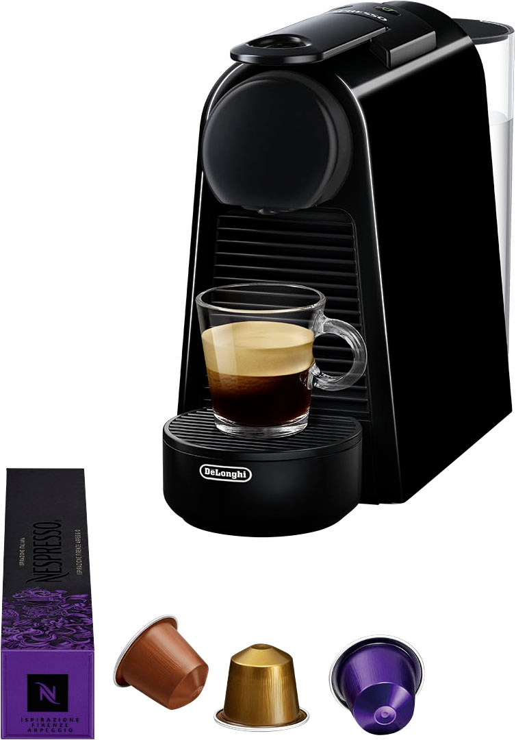 Nespresso Kapselmaschine "Essenza Mini EN85.B von DeLonghi, Black", inkl. Willkommenspaket mit 7 Kapseln
