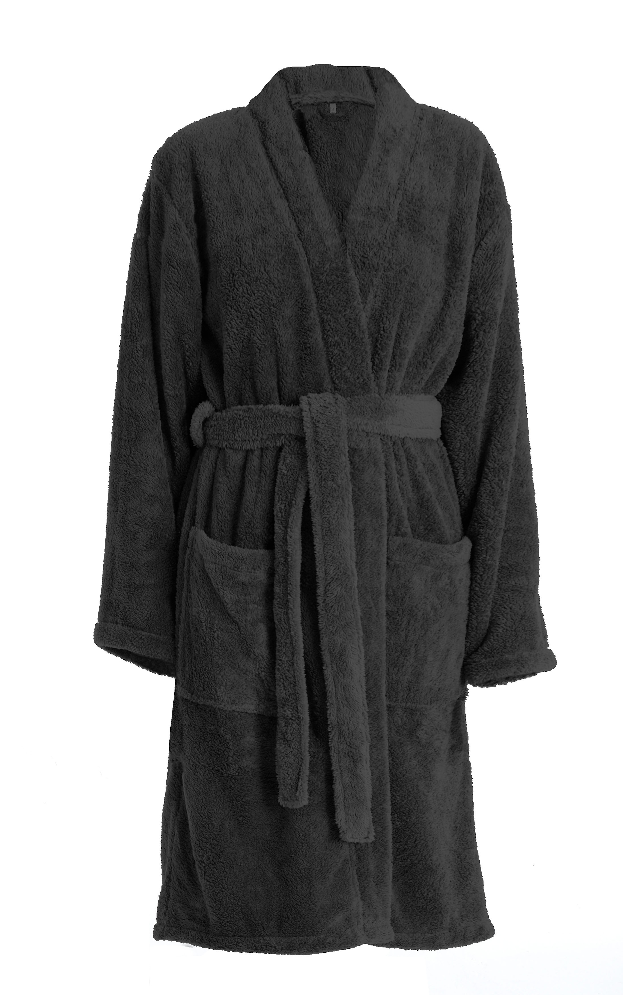 my home Unisex-Bademantel »Lillou Kimono, ideal für Sauna & Spa, Hotelbademantel, Morgenmantel«, (1 St.), kuschelig weicher Fleece, für Damen und Herren, XS-3XL