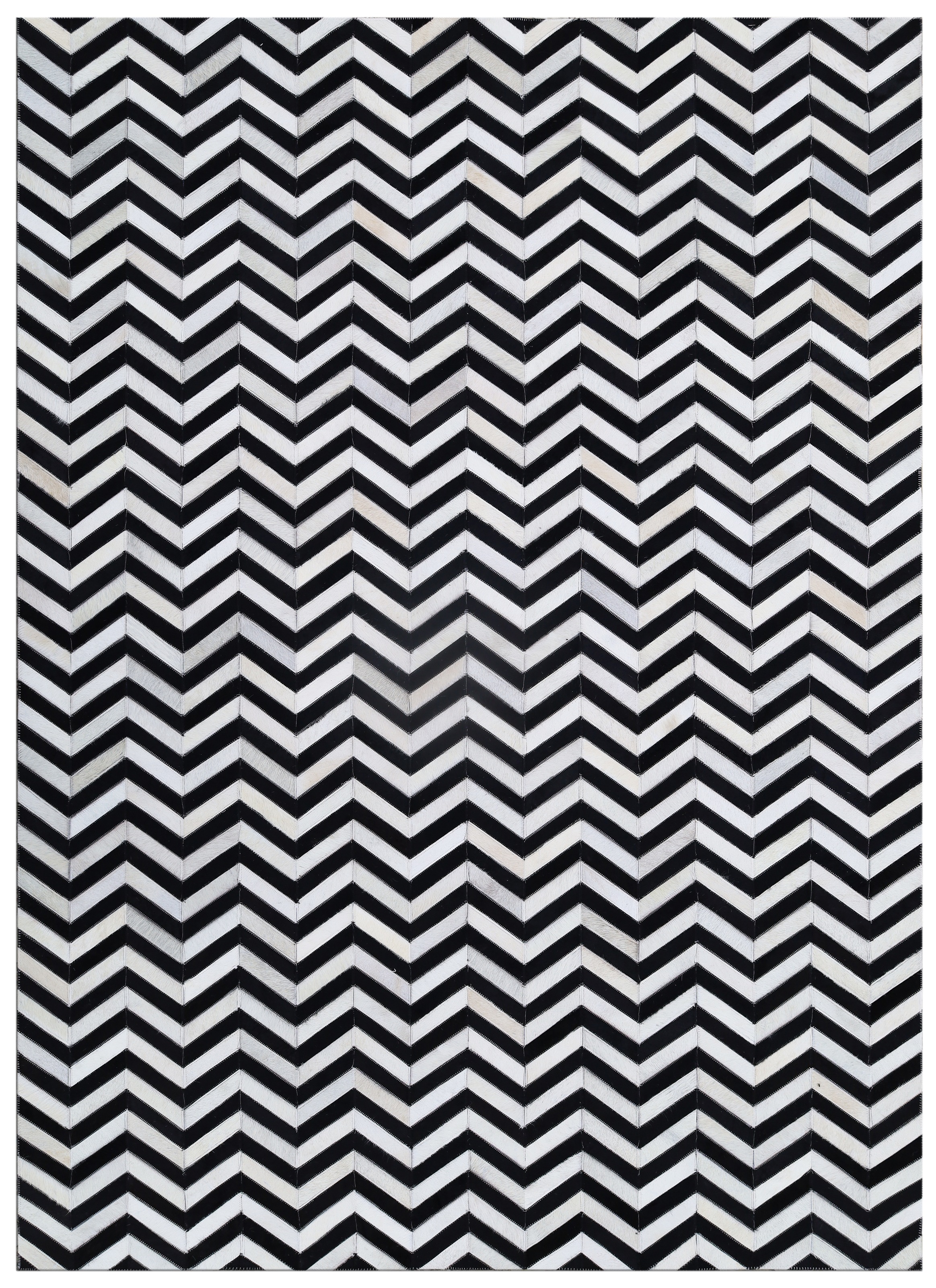 Myflair Möbel & Accessoires Fellteppich »ZEBRA EDGE, echtes Rinderfell« rechteckig 10 mm Höhe handgenäht, Naturprodukt, Zickzack Muster, natürliche Struktur