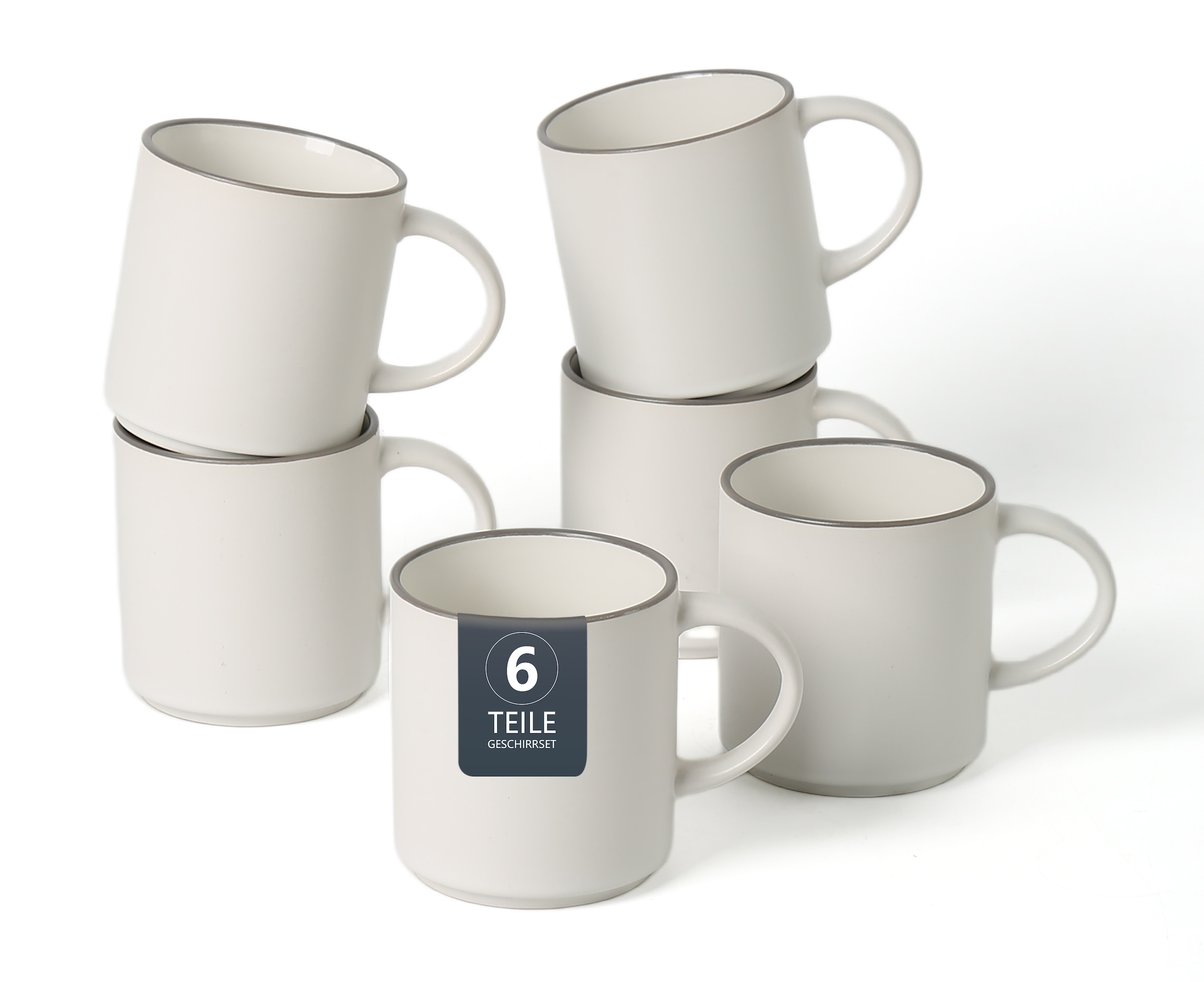OTTO home Becher "Kaffeebecher Ylvii, 6er Set" spülmaschinenfest und mikrowellengeeignet, 350 ml