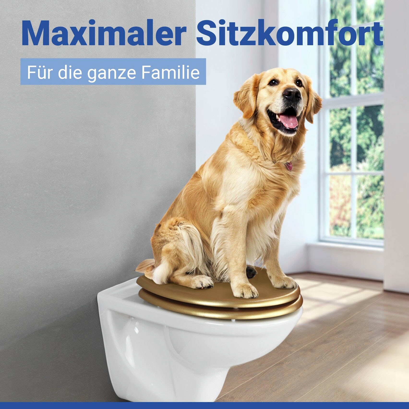 WENKO WC-Sitz »Modell Aldeno« aus MDF mit Edelstahl-Befestigung, spülkastengeeignet