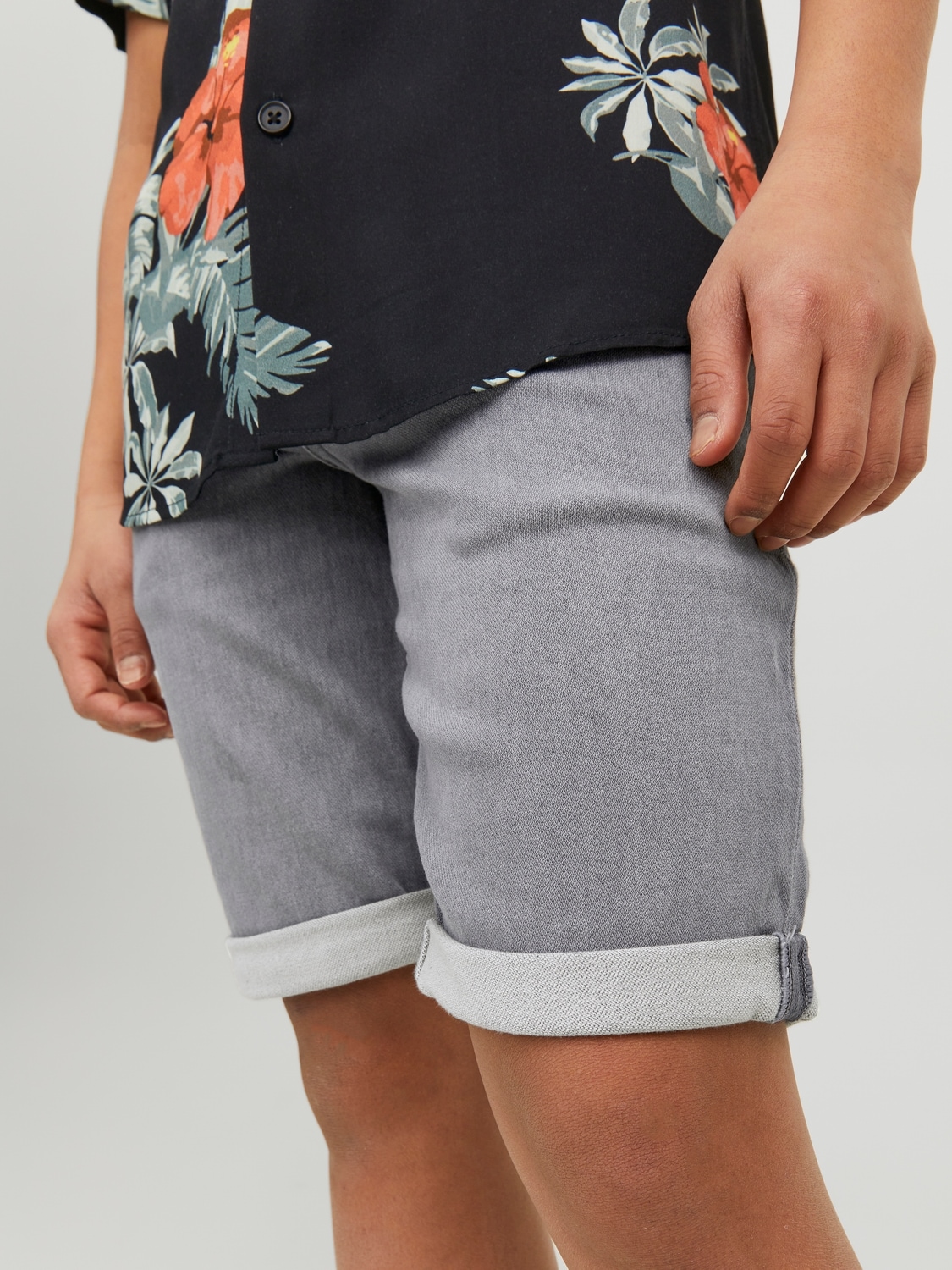 Jack & Jones Junior Jeansshorts »JJIRICK JJICON SHORTS GE«, mit Umschlag