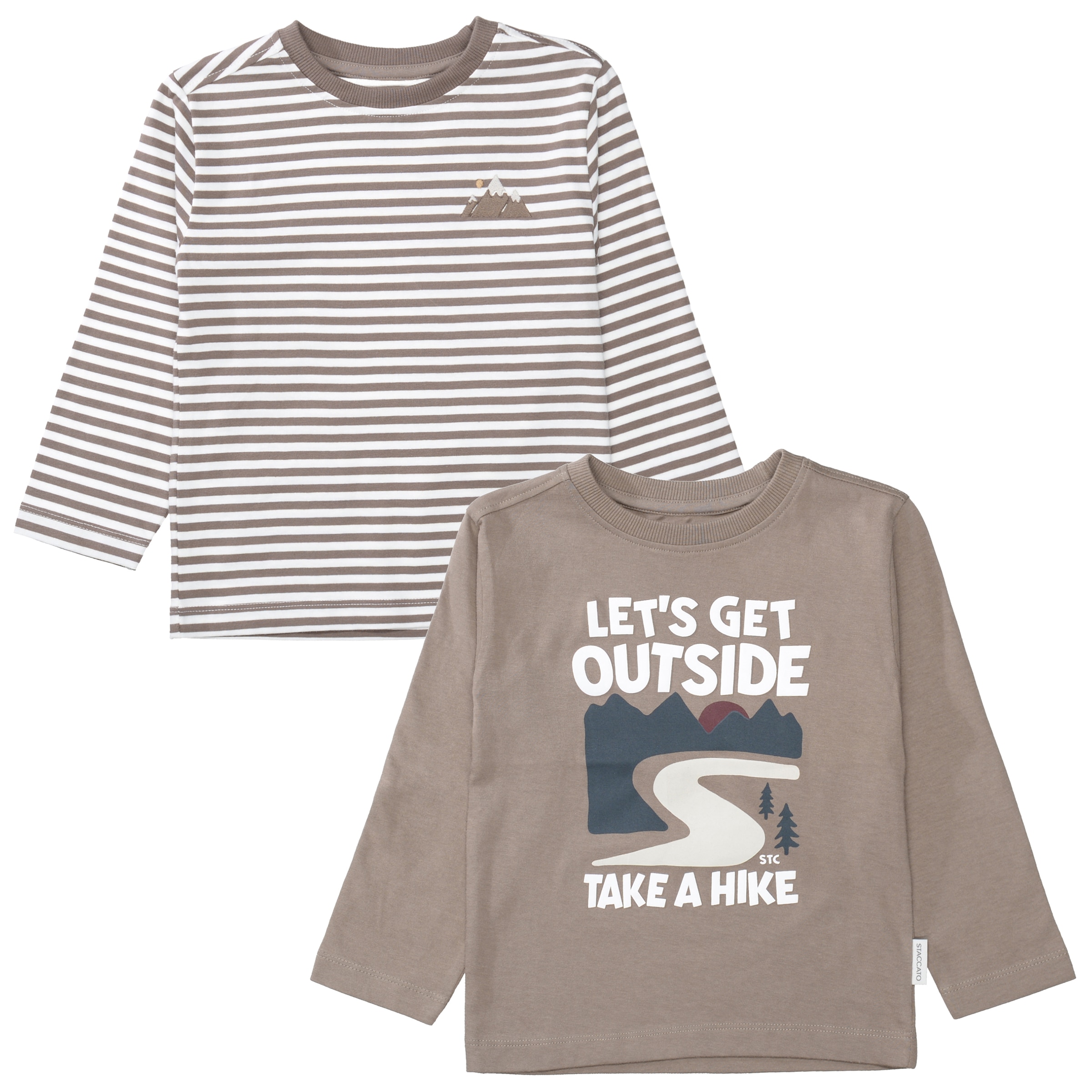 STACCATO Langarmshirt Packung, 2 2er Pack / gestreift-bedruckt / für Boys