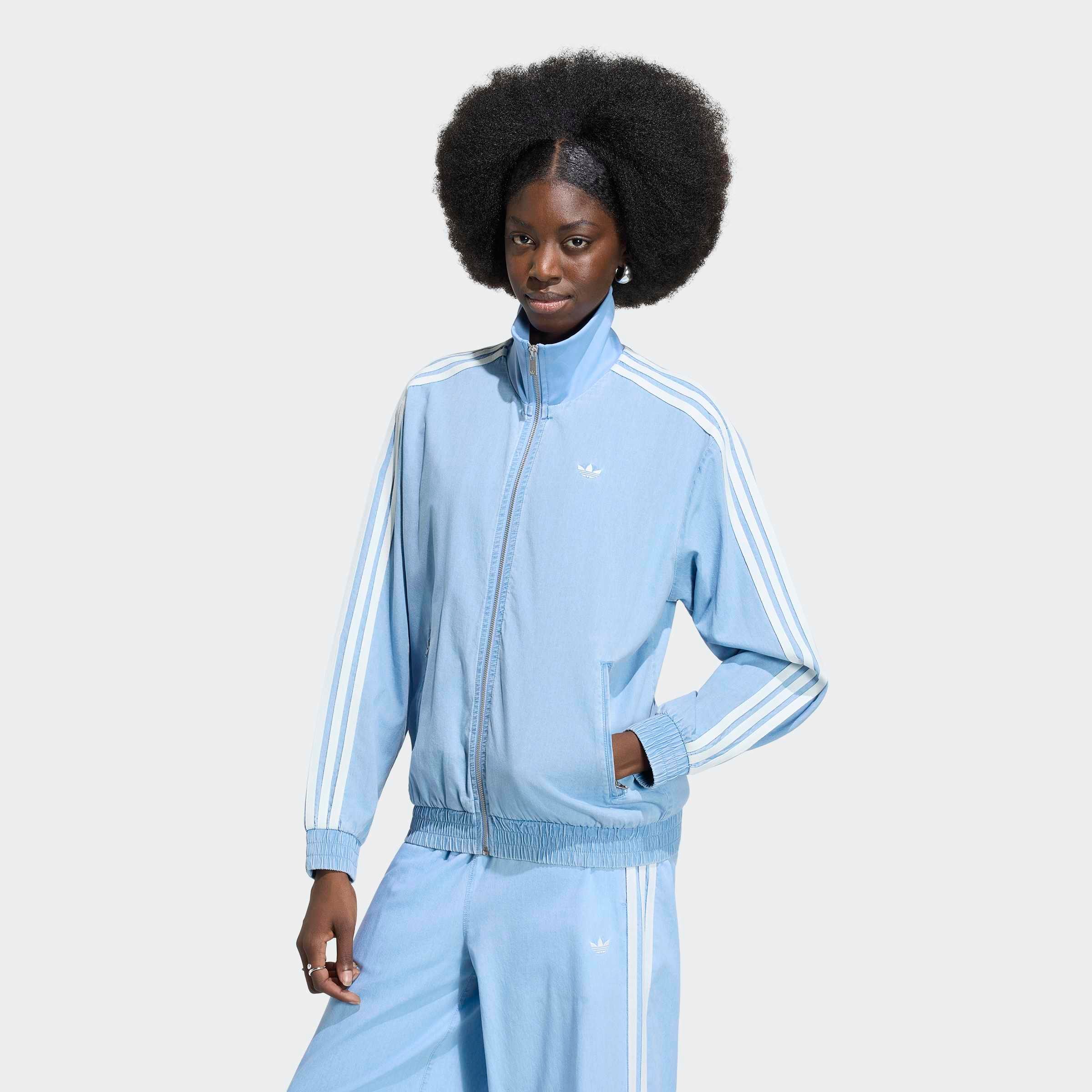 adidas Originals Outdoorjacke "ADIDAS ORIGINALS SUMMER GLOW LIGHT DENIM FIREBIRD TRACK" für Erwachsene, mit Reißverschluss, aus Baumwolle