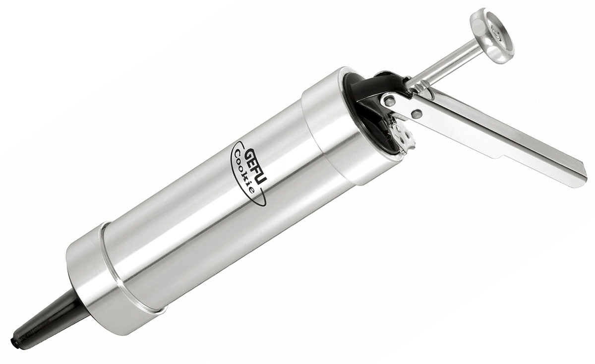 GEFU Gebäckpresse "COOKIE", B:6cm L:21,5cm T:6cm Ø:5cm, silber, Gebäckpressen, vielseitig, präzise Dekoration, robust und langlebig