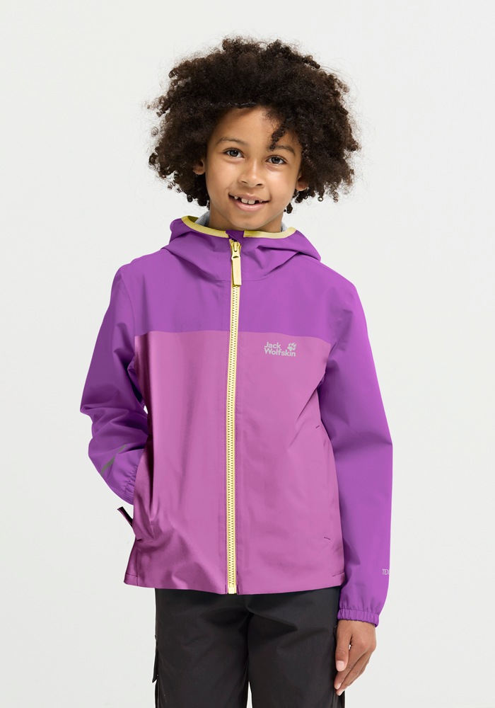 Jack Wolfskin Regenjacke »ADVENTURETRIBE 2L JKT K« atmungsaktiv, wasserdicht, mit Reißverschluss, normale Länge