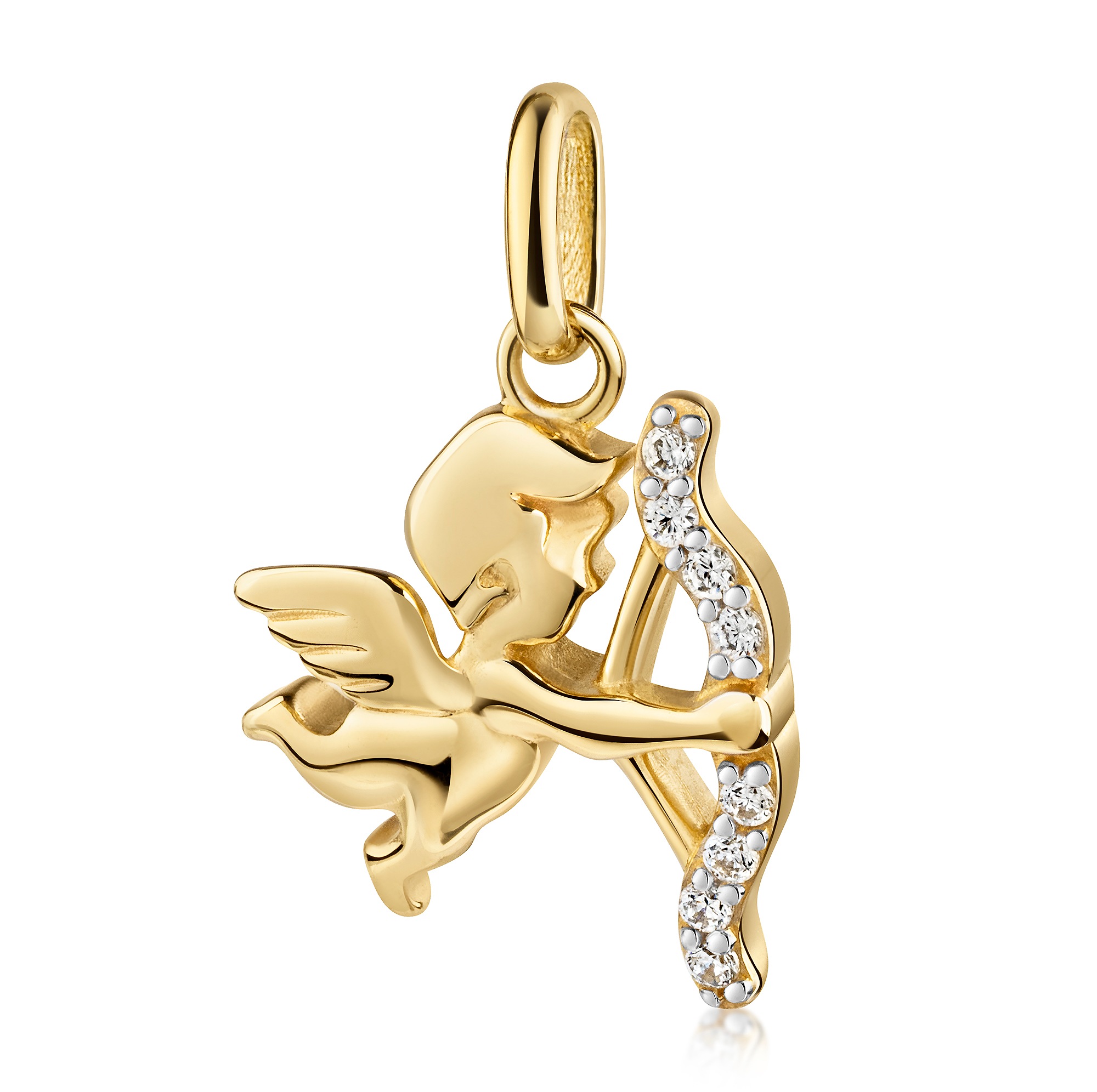 FIRETTI Damen Kettenanhänger "Schmuck Geschenk Gold 333 Halsschmuck Anhänger Amor Pfeil", Gelbgold 333, 1,28 ggelbgoldfarben, weißgoldfarben,