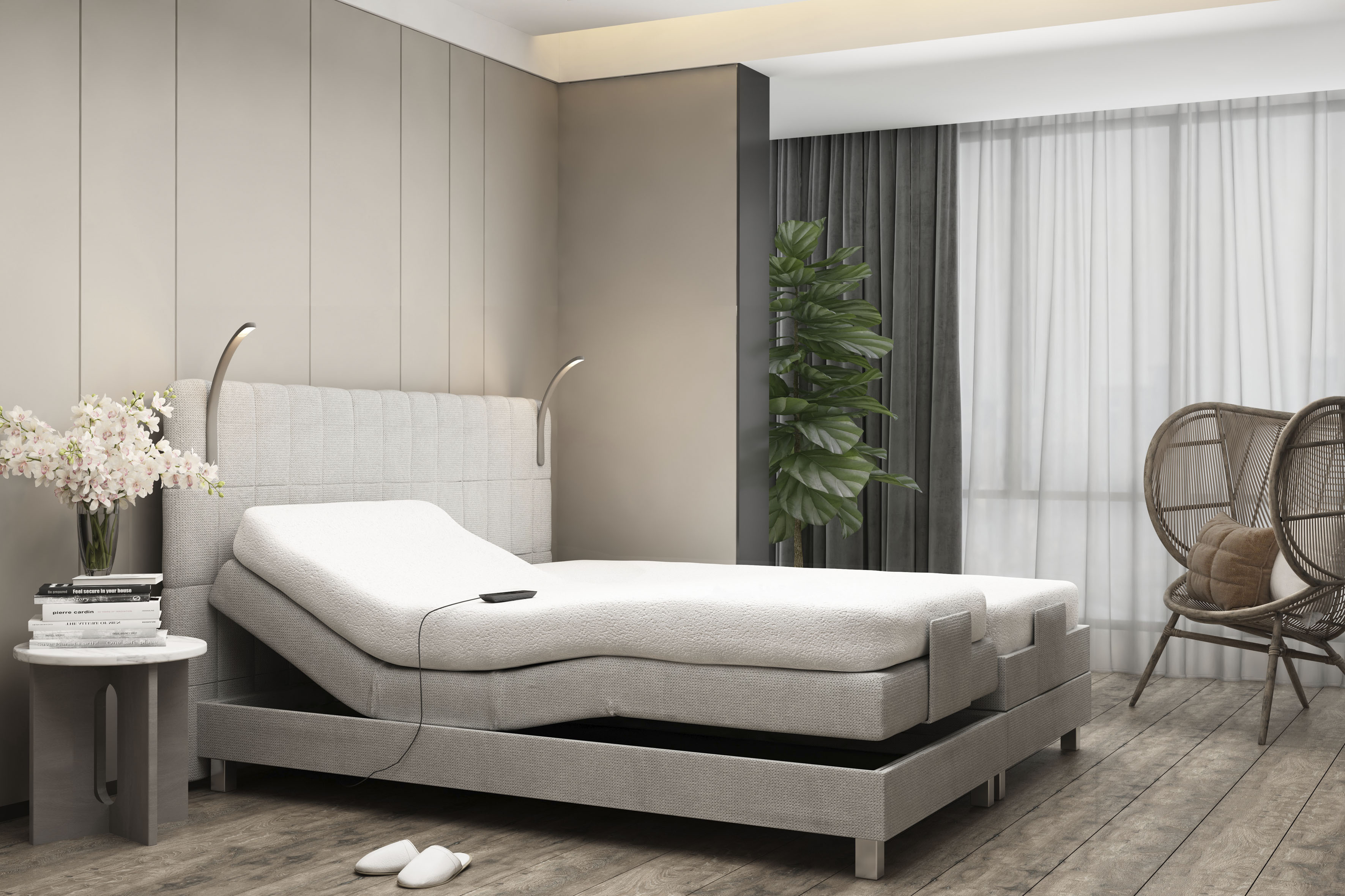 Westfalia Schlafkomfort Boxbett mit Motor und LED-Beleuchtung
