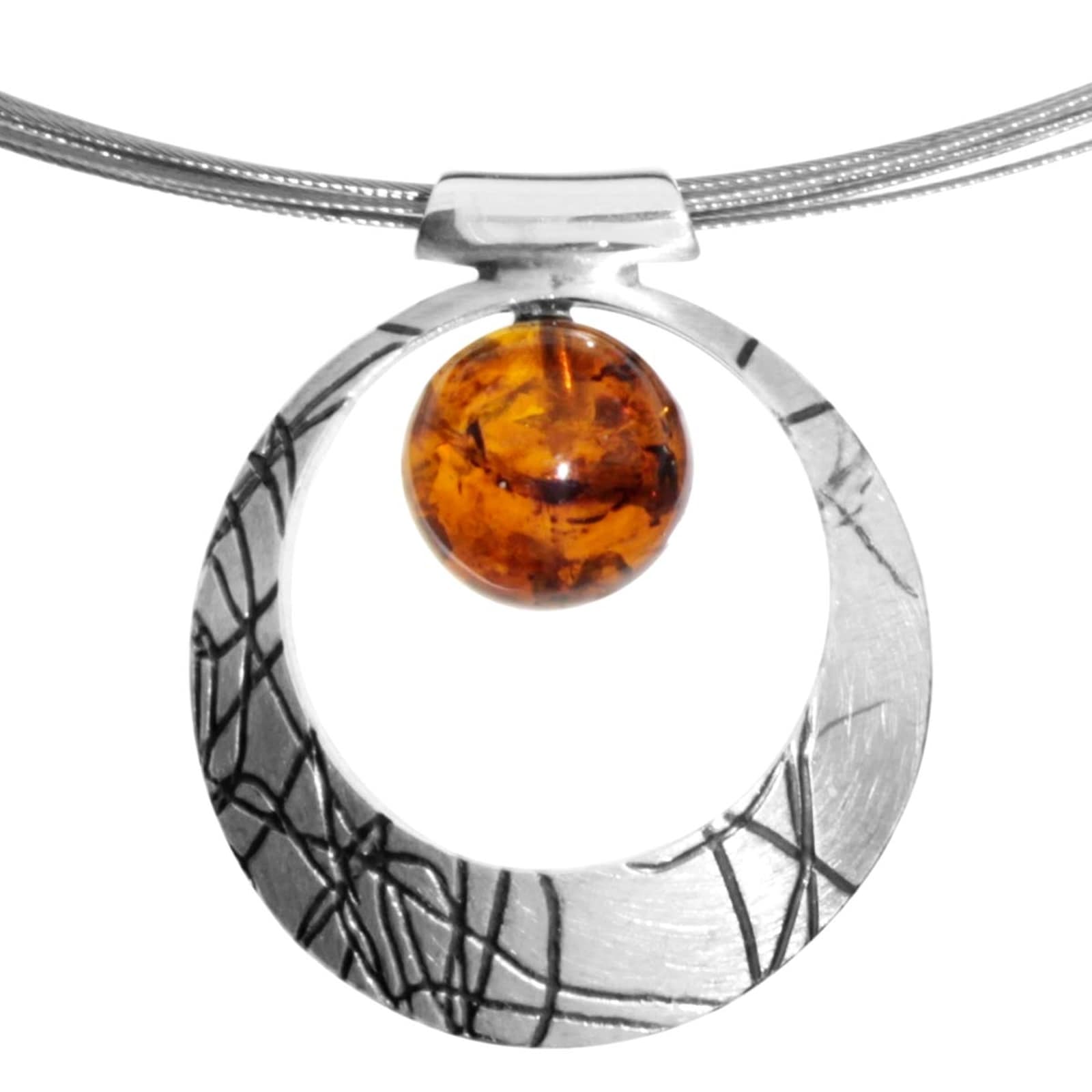 OSTSEE-SCHMUCK Damen Halsreif "Ostsee-Schmuck Halsreif mit Anhänger Rabia-Sarah Vicenca", 50cm, Silber 925 (Sterlingsilber), L: 45, silber, Silber