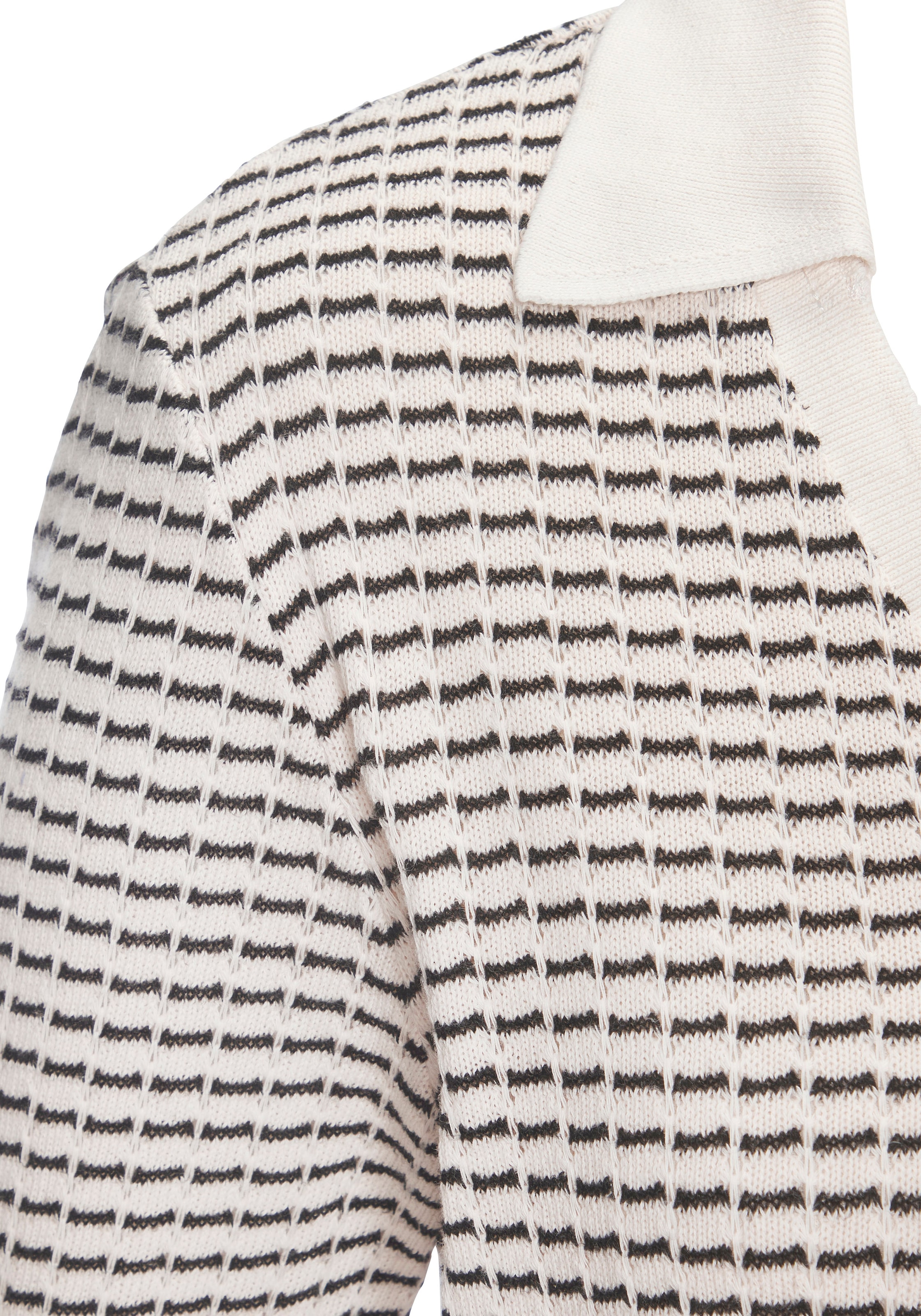 Vivance Langarm-Poloshirt »aus strukturierter Strickqualität«, schöne Strick-Qualität