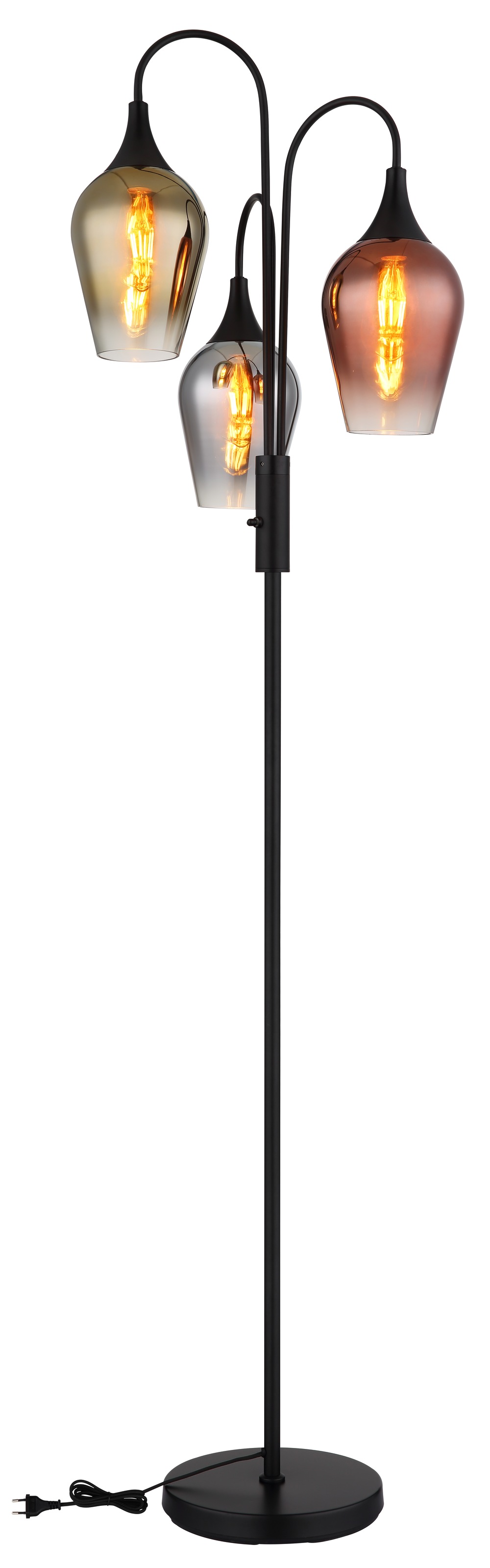 GLOBO LIGHTING Stehlampe »LAVUS«, Leuchtmittel E27 | ohne Leuchtmittel, Stehleuchte/Glas/kupferfarben/goldfarben/Wohnzimmer/Flur/Vorraum