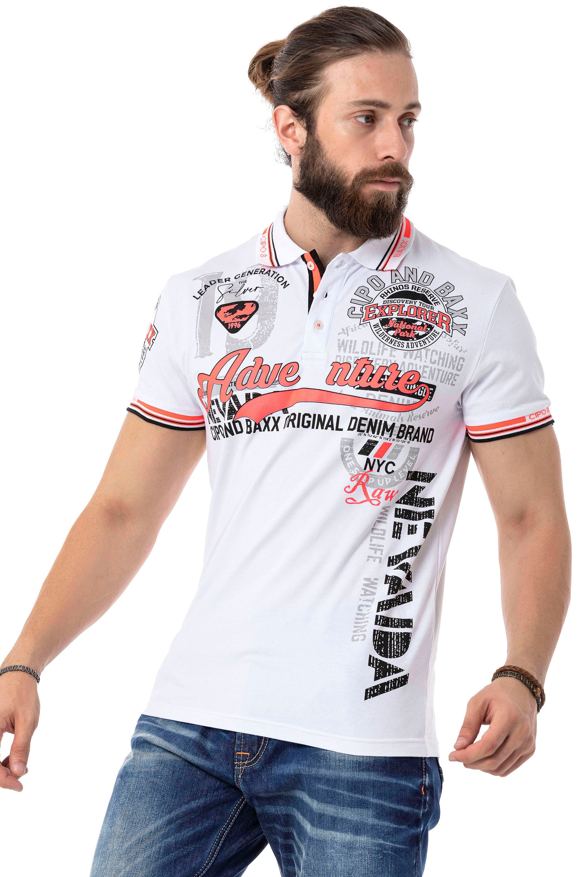 Cipo & Baxx Herren Poloshirt Weiß XL 2