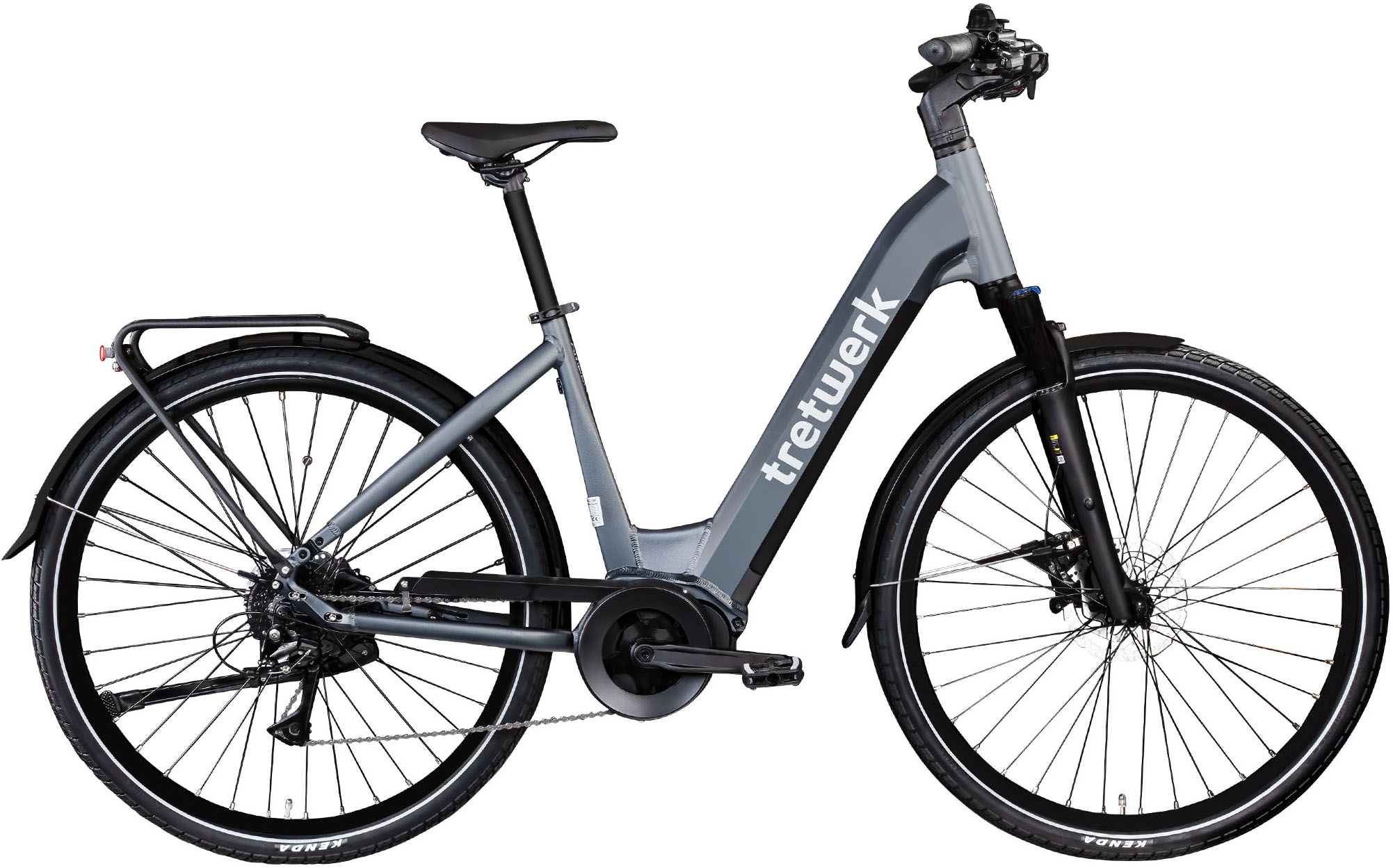 TRETWERK E-Bike "Amber", 48cm, 28 Zoll (71,12cm), grau, Elektrofahrräder, E Bike Damen 28" Elektrofahrrad 155 - 185cm Hollandrad
