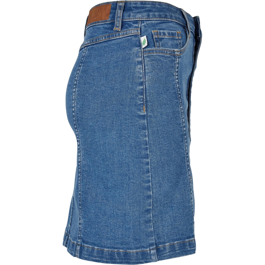 URBAN CLASSICS Sommerrock »Urban Classics Damen Ladies Organic Stretch Button Denim Skirt«, (1 tlg.)