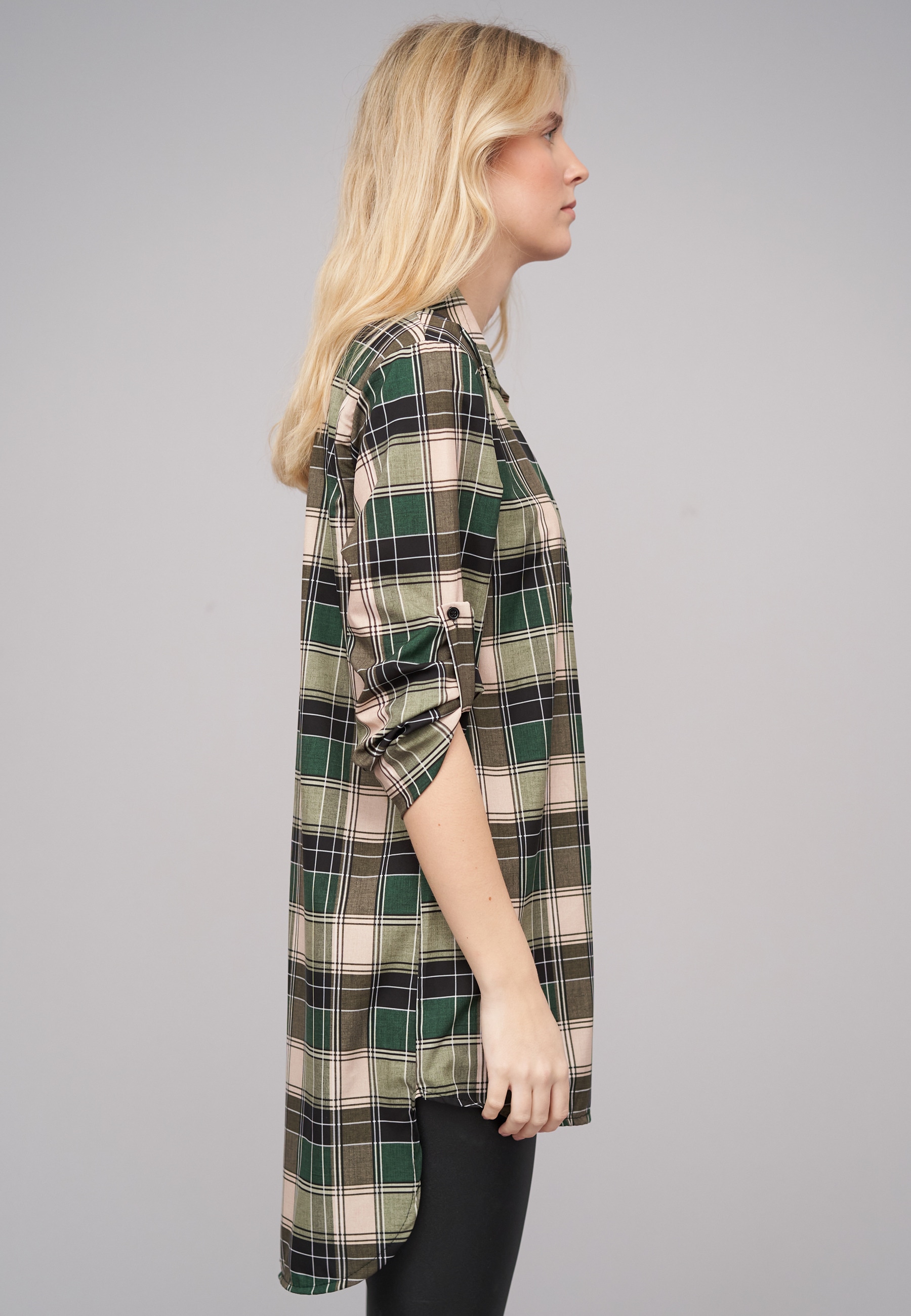 CLOUD 5IVE Klassische Bluse »CLOUD 5IVE Turn Up 3/4 Arm Bluse kariert small«