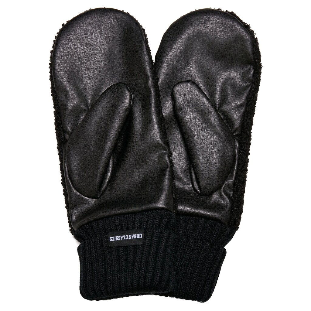 URBAN CLASSICS Baumwollhandschuhe »Unisex Sherpa Synthetic Leather Gloves«