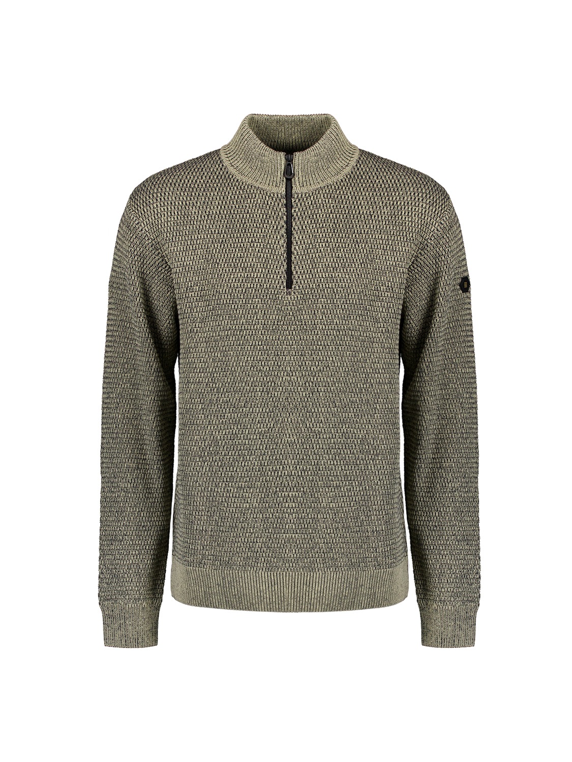 NO EXCESS Rollkragenpullover »No Excess Halber Reißverschluss Pullover Melange«