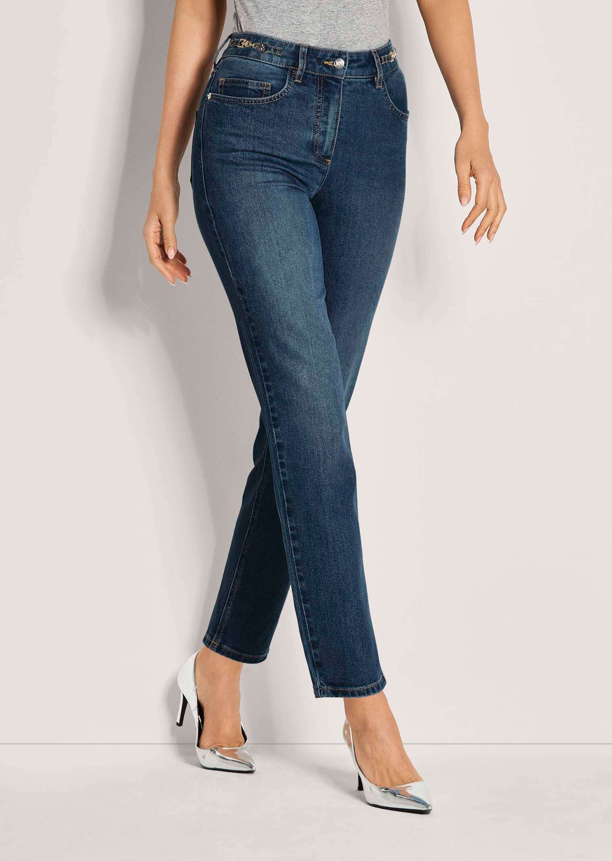 MADELEINE Regular-fit-Jeans »Jeans Lange Slim Fit Stretch-Jeans«