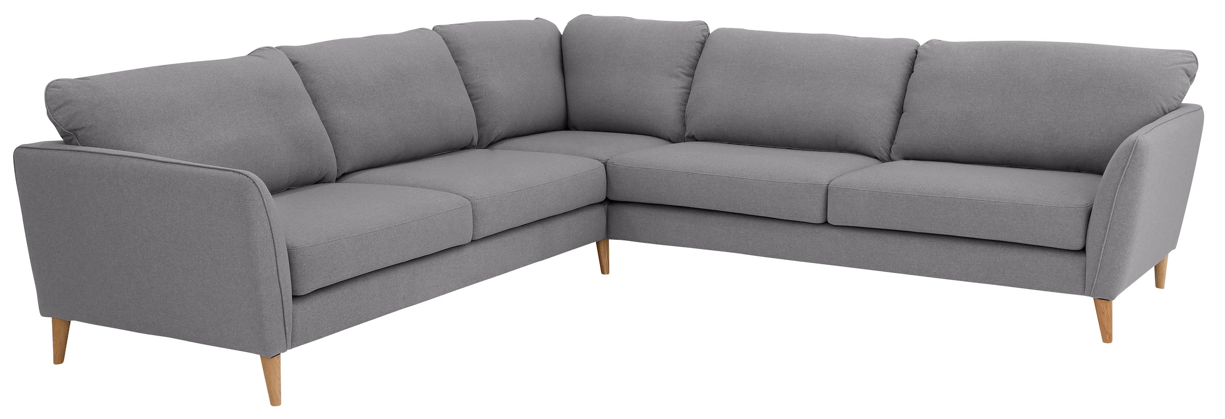 Home affaire Ecksofa »MARSEILLE 278/278 cm, L-Form,«, gleichschenklig, aus Eiche-Massivholz Beinen, verschiedene Bezüge