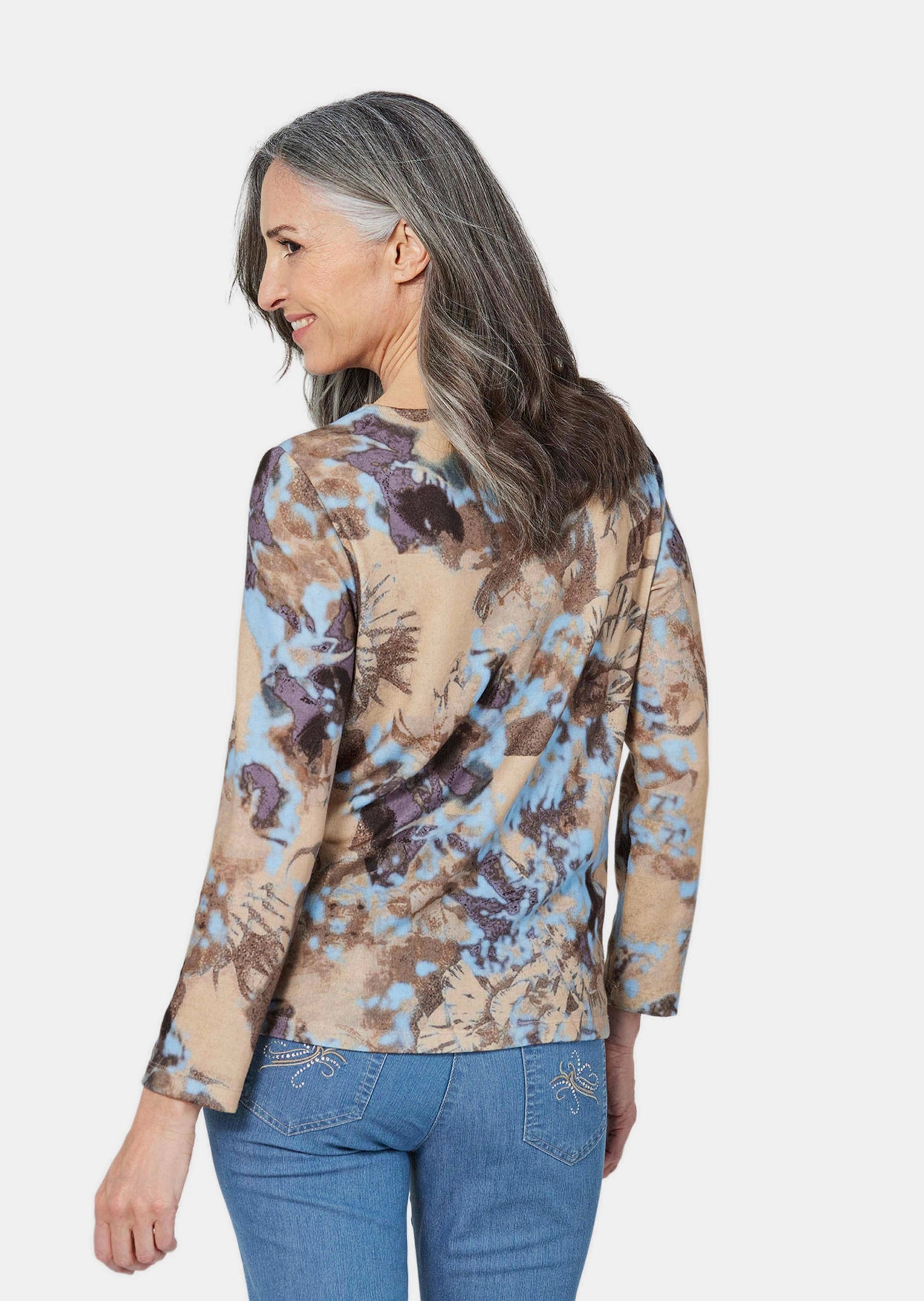 GOLDNER Kurzarmshirt »Sweatshirt Sweatshirt mit Druck«