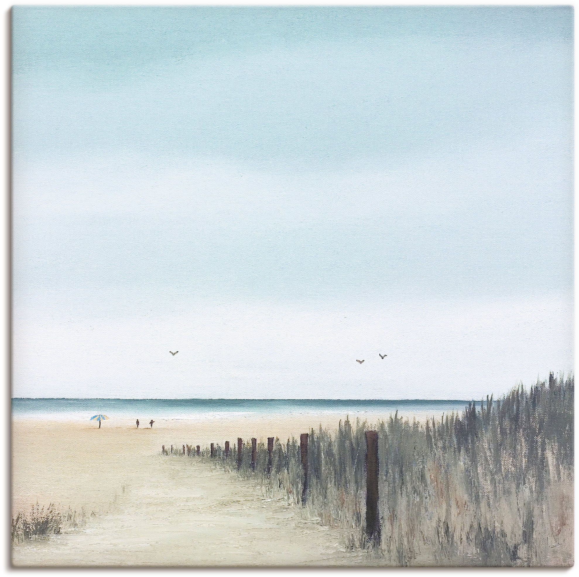Artland Leinwandbild "Sonniger Morgen I" Strand 1 Stk. tlg. auf Holzrahmen gespannt