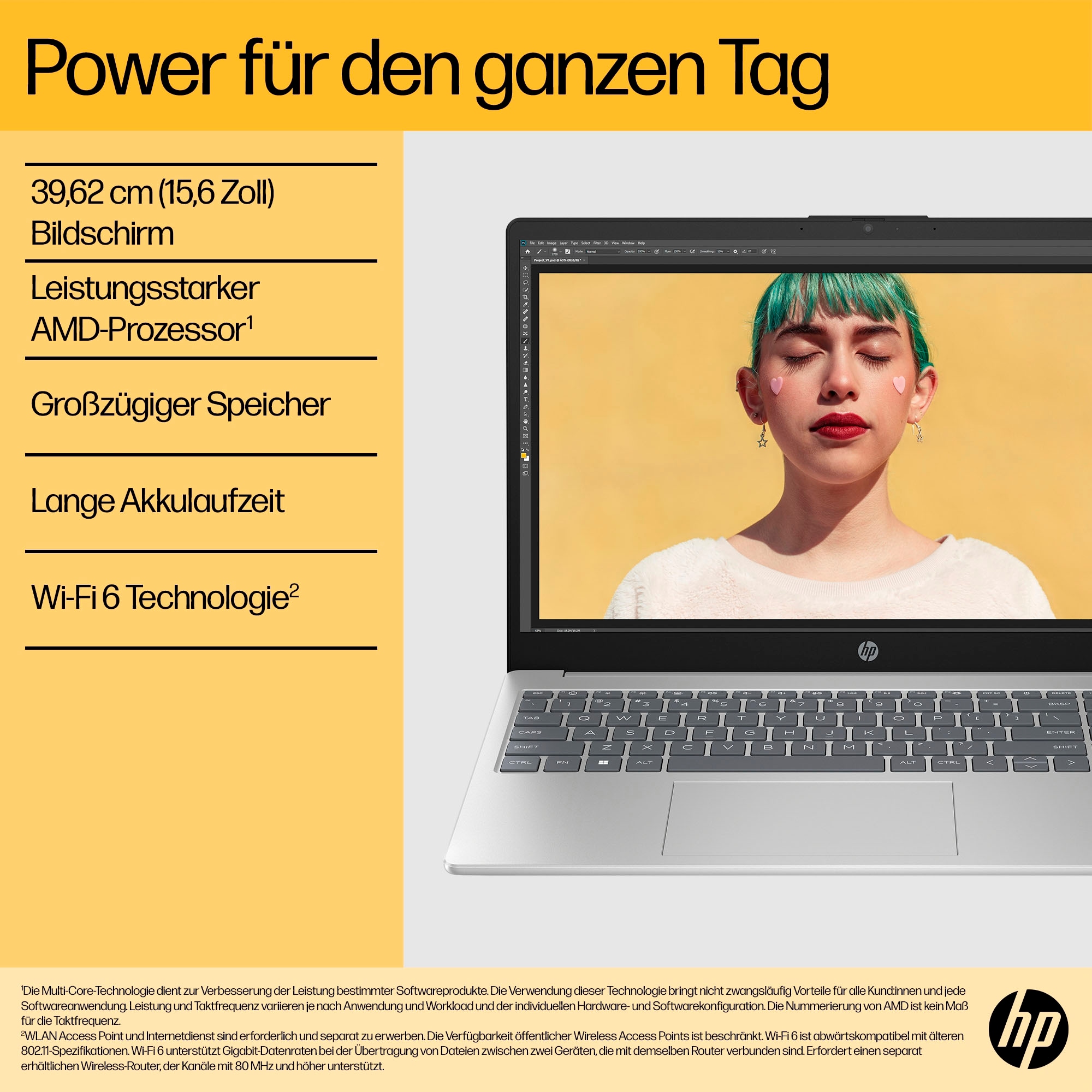 HP Notebook »15-fc0075ng«, 39,6 cm, / 15,6 Zoll, AMD, Ryzen 7, Radeon, 1000 GB SSD