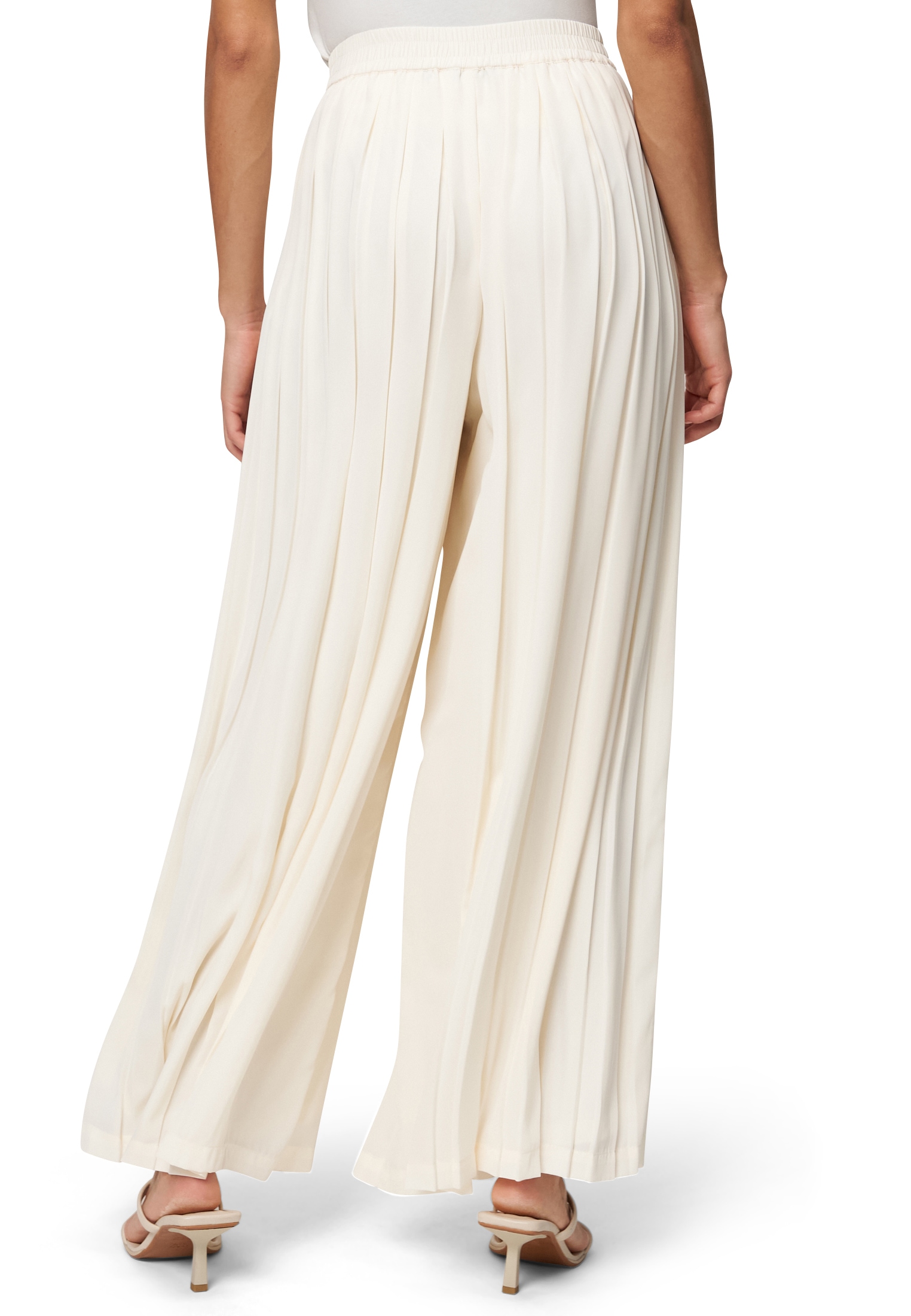 Zero Stoffhose »zero Plissee-Hose mit elastischem Bund 30 Inch«, Falten