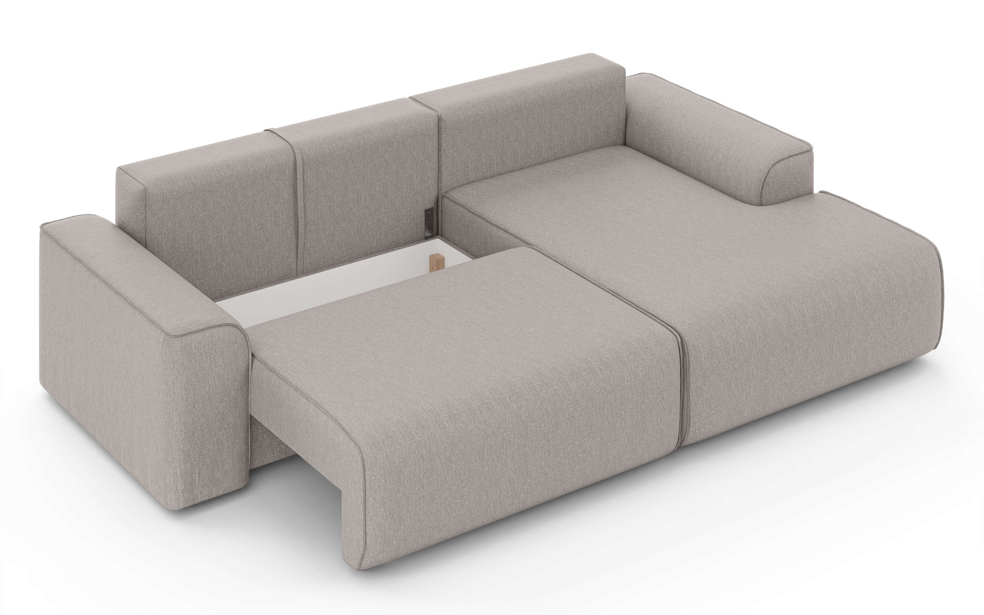 Home affaire Ecksofa »Santenay mit Bettfunktion und Bettkasten, Maße: B/T/H 266/164/90 cm«, L-Form mit Wellenfederung, Schlaffläche: 140x213 cm, auch in Cord
