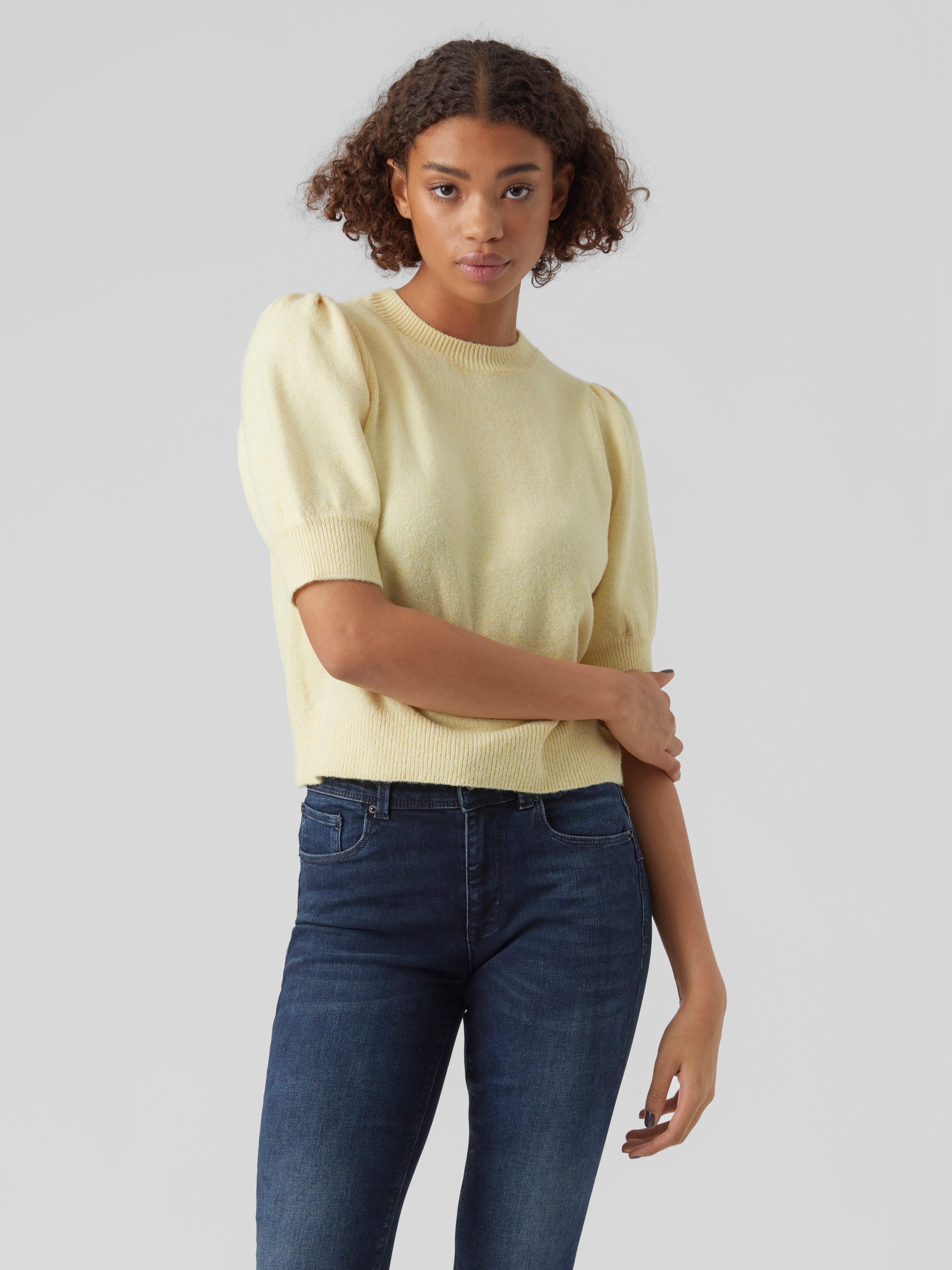 Vero Moda "VMDOFFY 2/4 O-NECK PULLOVER GA NOOS" Materialmix, regular fit
