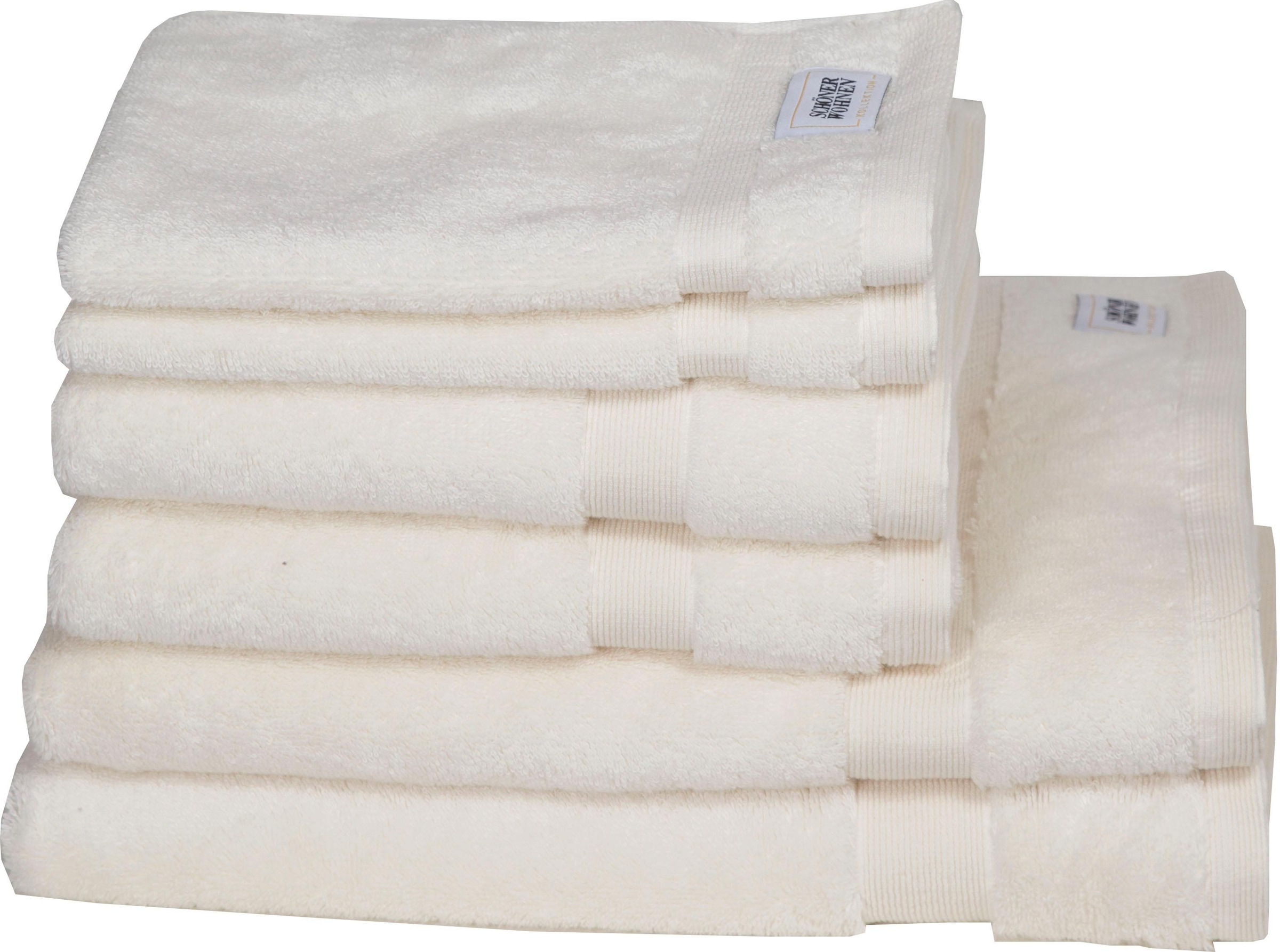 SCHÖNER WOHNEN-Kollektion Handtuch Set "Cuddly", (Set, 6 St., 2 Handtücher 50x100 cm-2 Badetücher 70x140 cm-2 Gästetüche