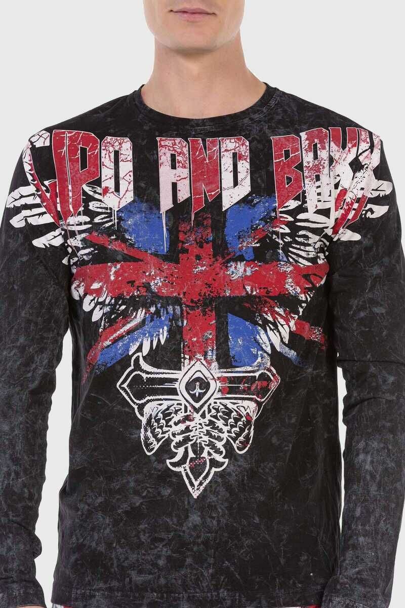 Cipo & Baxx T-Shirt »Sweatshirts«, mit Print und Allover-Muster
