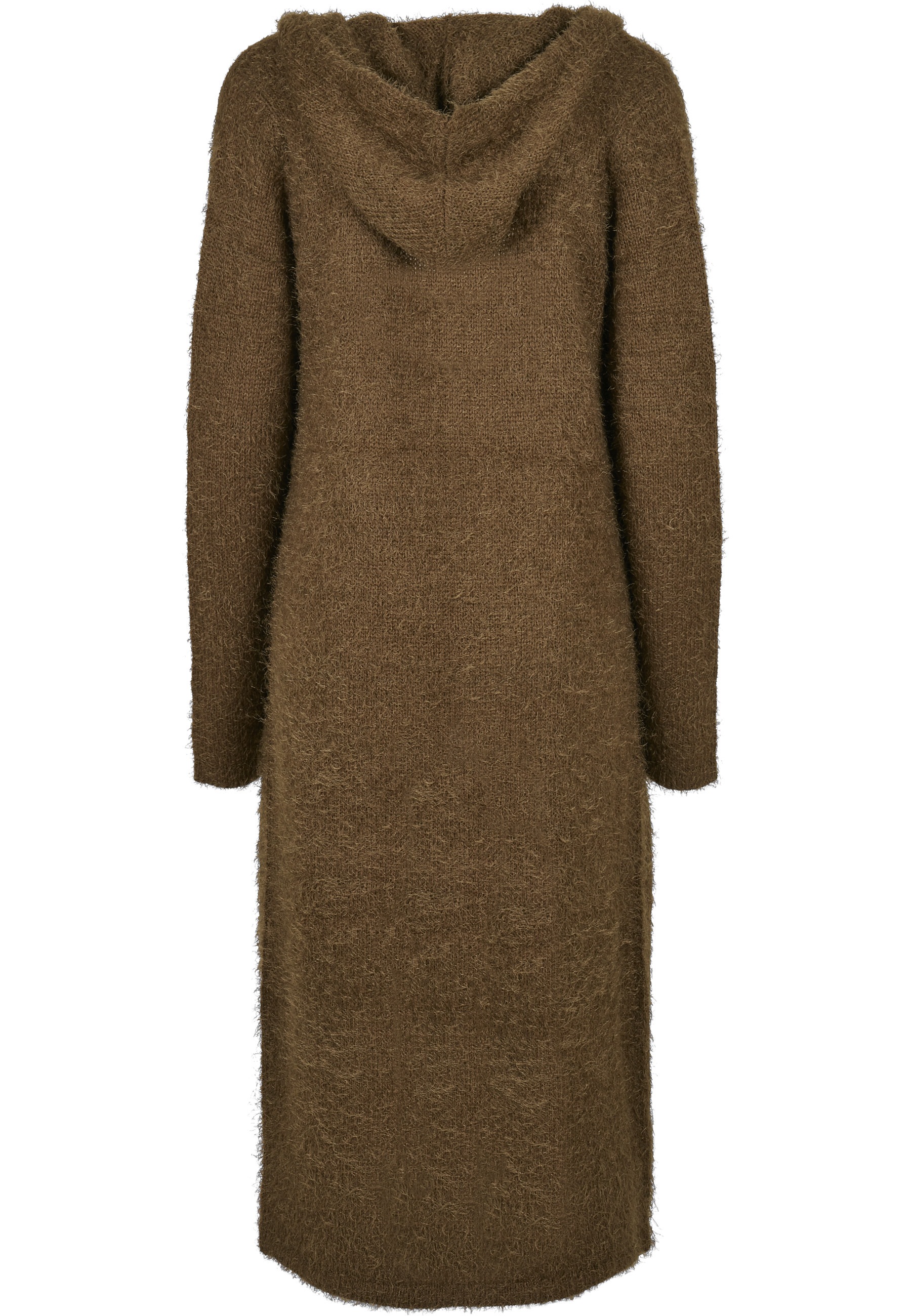 URBAN CLASSICS Strickjacke »Urban Classics Damen Ladies Hooded Feather Cardigan« 1 Stk.