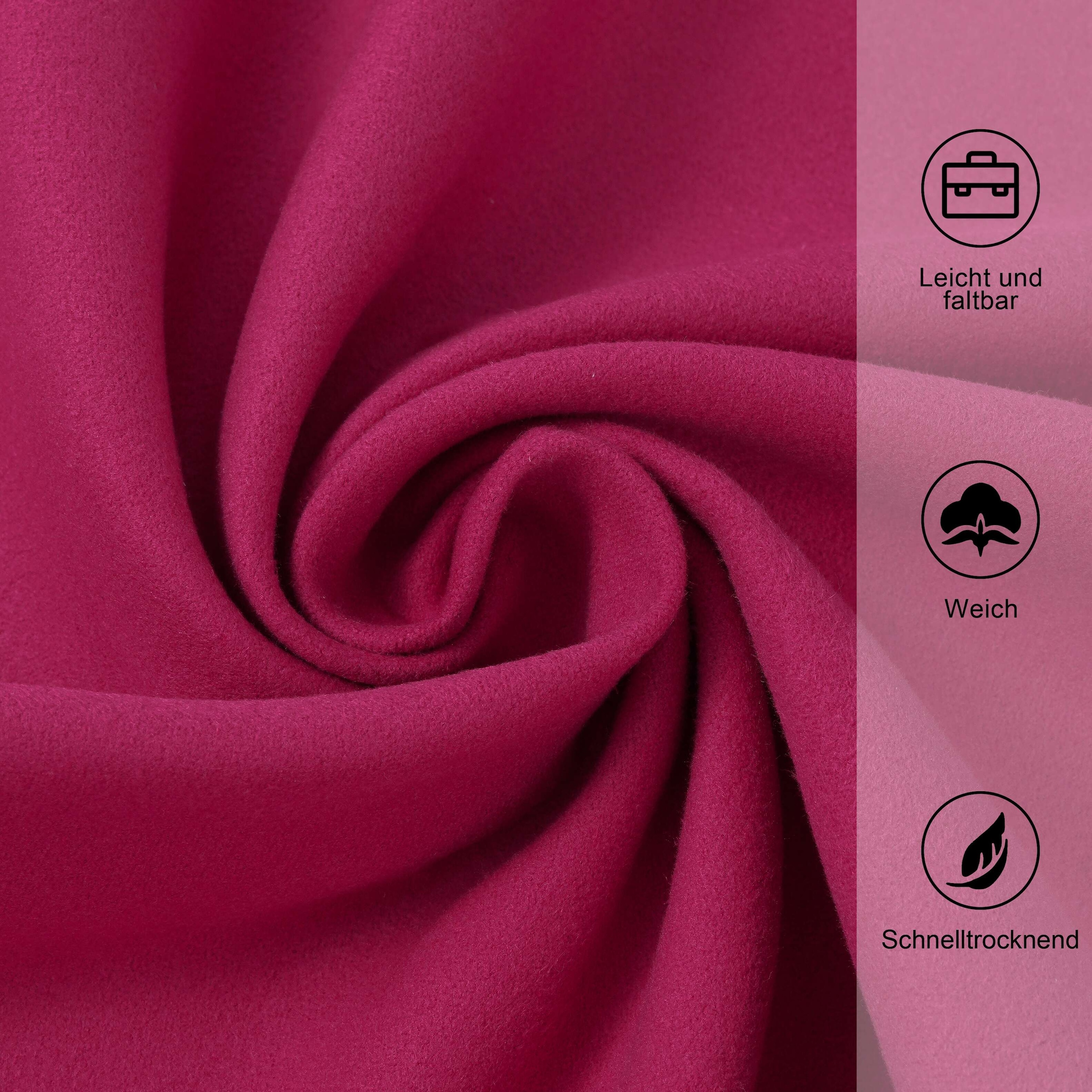 OTTO home Handtücher »Leoa, diverse Größen, Sporthandtuch, Reisehandtuch, Strandtuch« sehr leicht, kompakt, schnelltrocknend, Mikrofaser mit Kontrastnaht