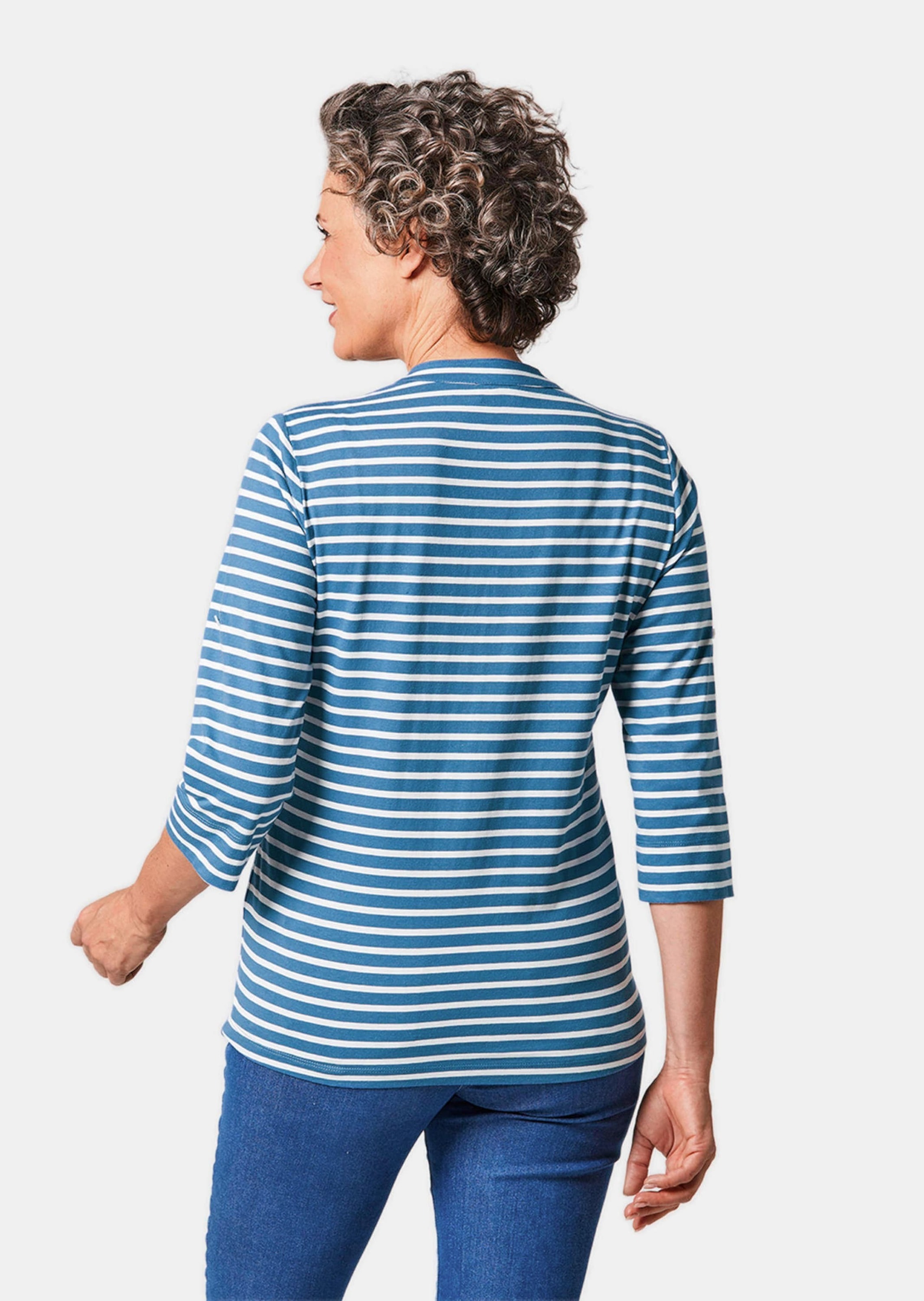 GOLDNER 3/4-Arm-Shirt »Sportives Ringelshirt in Longform«