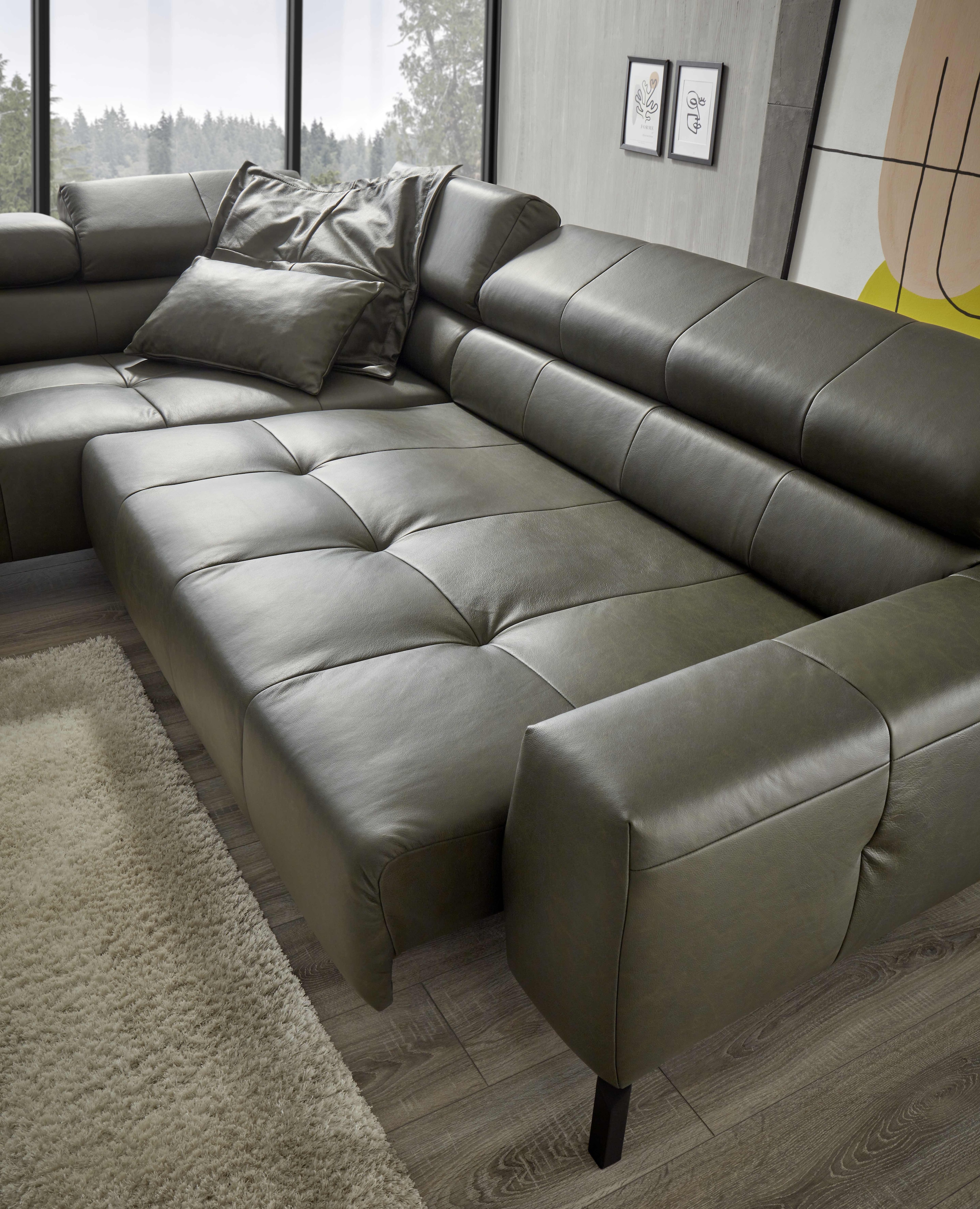 Places of Style Ecksofa »Cleveland, L-Form, incl. Kopfteilverstellung, Breite 276 cm«, wahlweise elektrischer Sitzvorzug