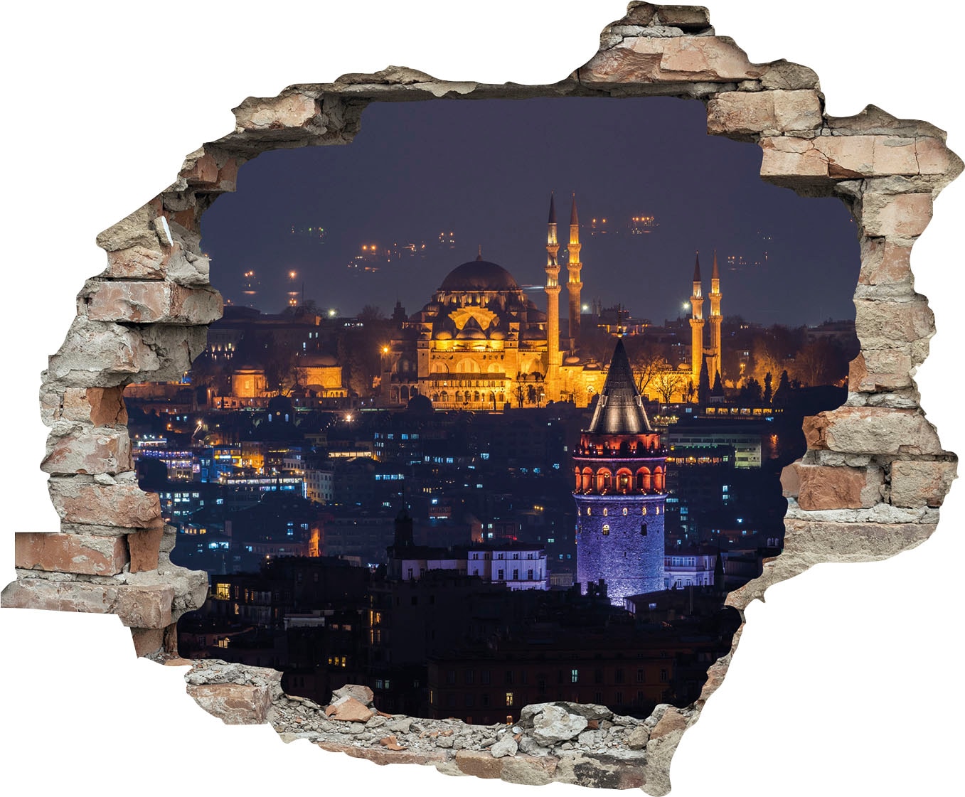 queence Wandtattoo "Stadt bei Nacht", (1 St.), Wandsticker, Wandbild, selbs günstig online kaufen