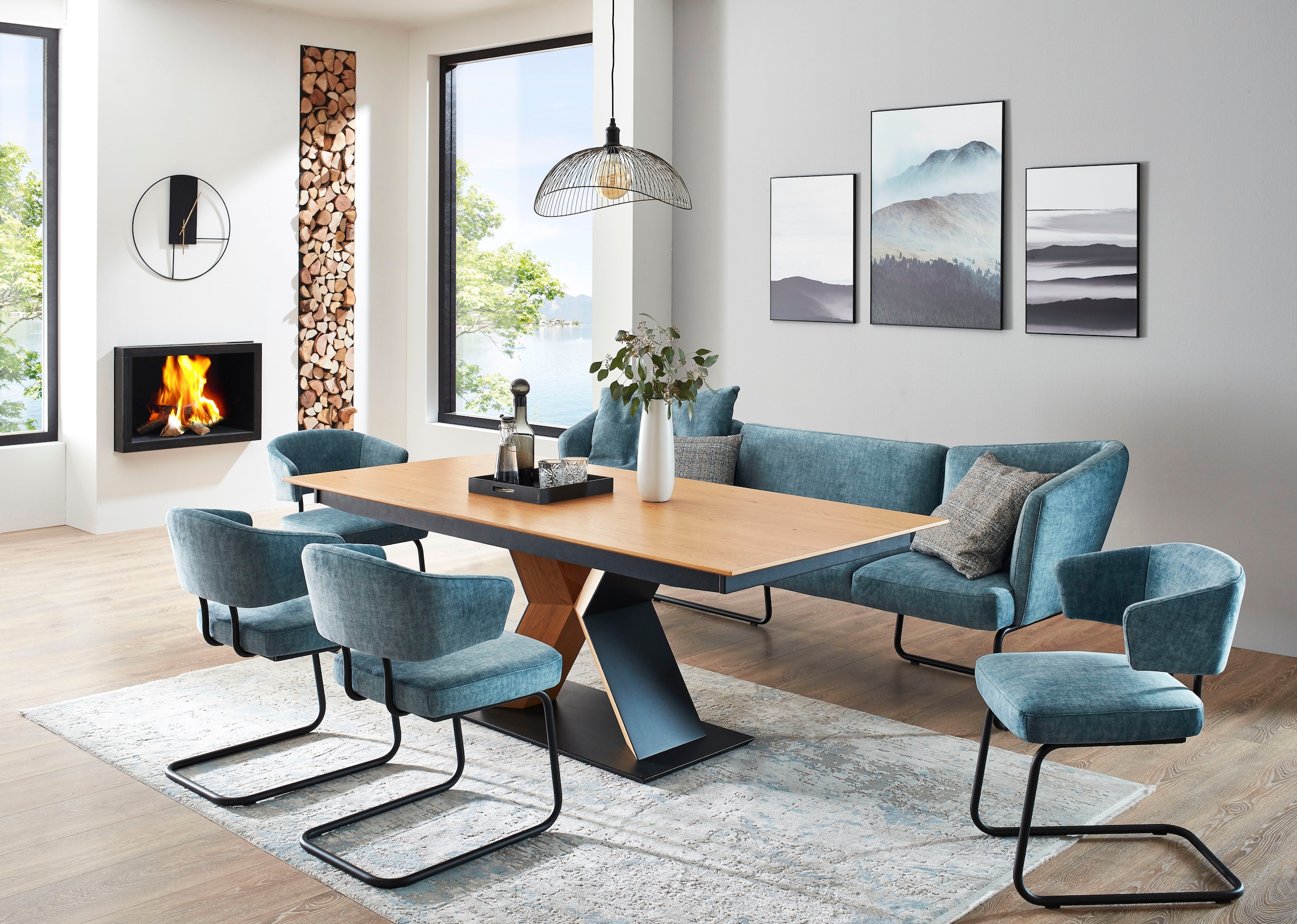 K+W Komfort & Wohnen Essgruppe "Mikkado Tube" 6 Stk. tlg. 4 Freischwinger u günstig online kaufen