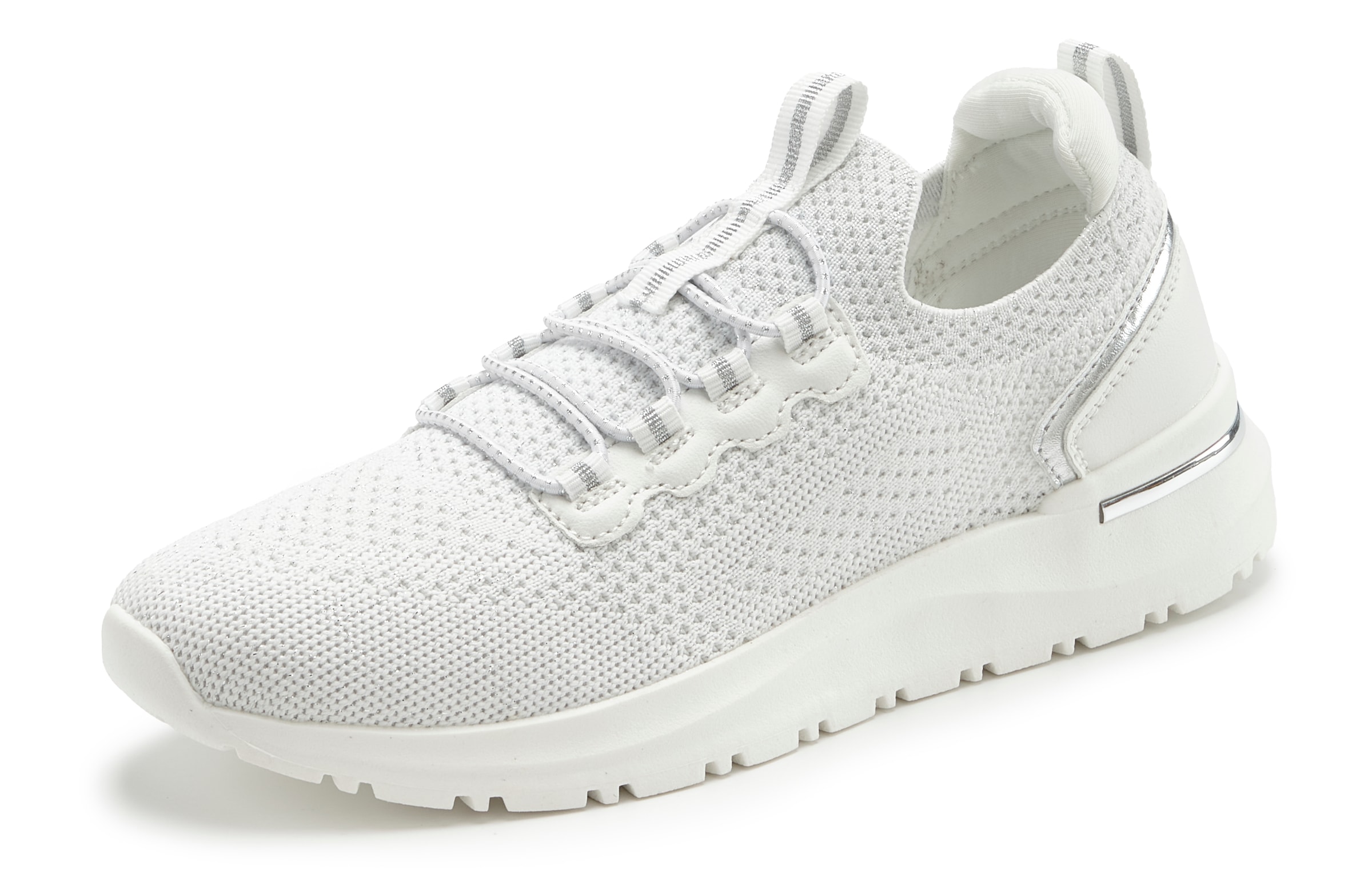 Vivance Sneaker »Freizeitschuh, Halbschuh,«, aus Textil zum Reinschlüpfen mit elastischen Schnürbändern VEGAN